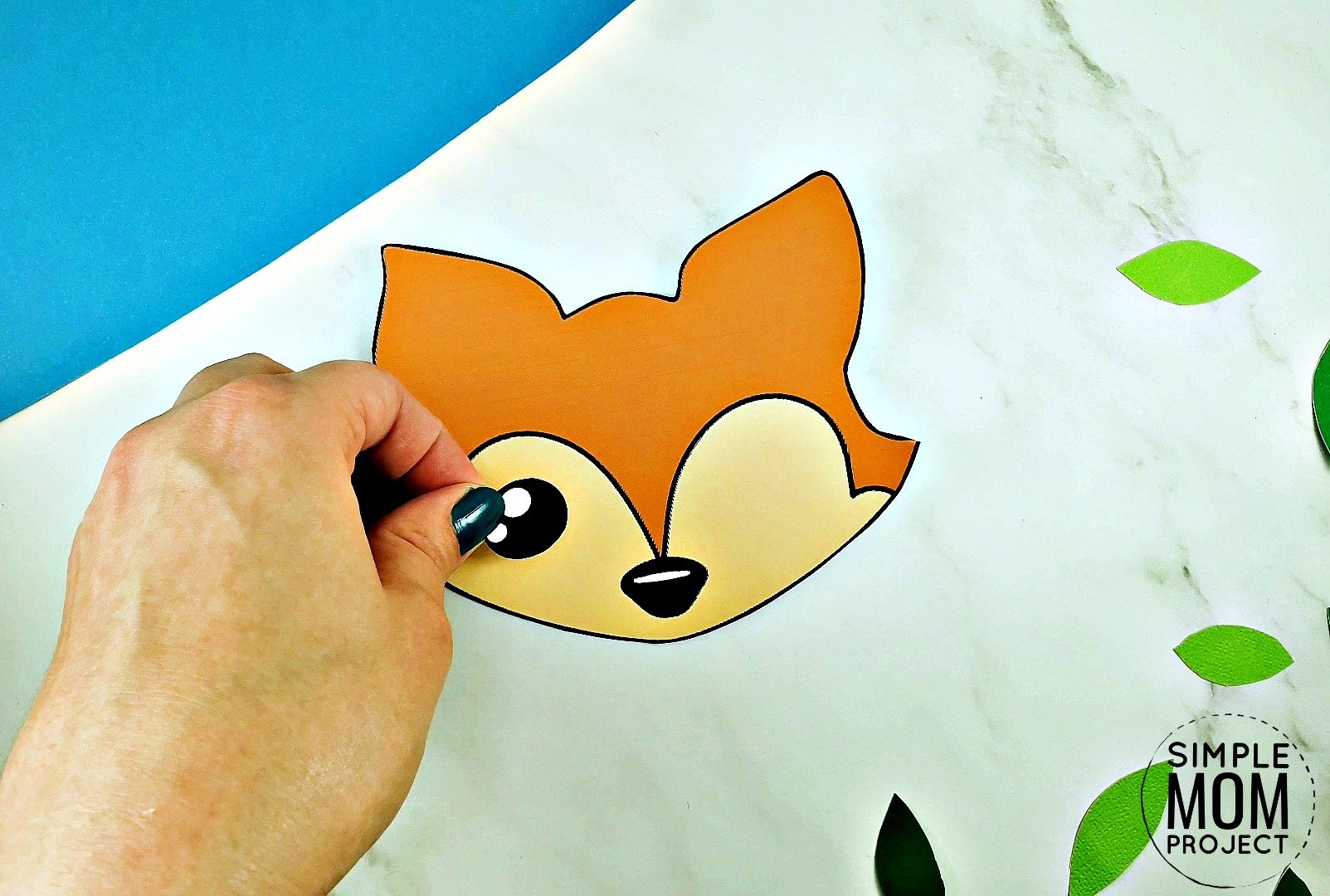 Free Printable Baby Fox Craft for kids, toddlers and preschoolers 1