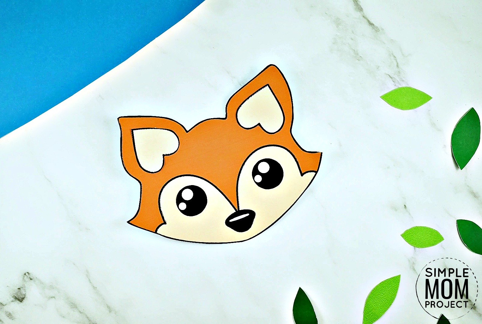 Free Printable Baby Fox Craft for kids, toddlers and preschoolers 1