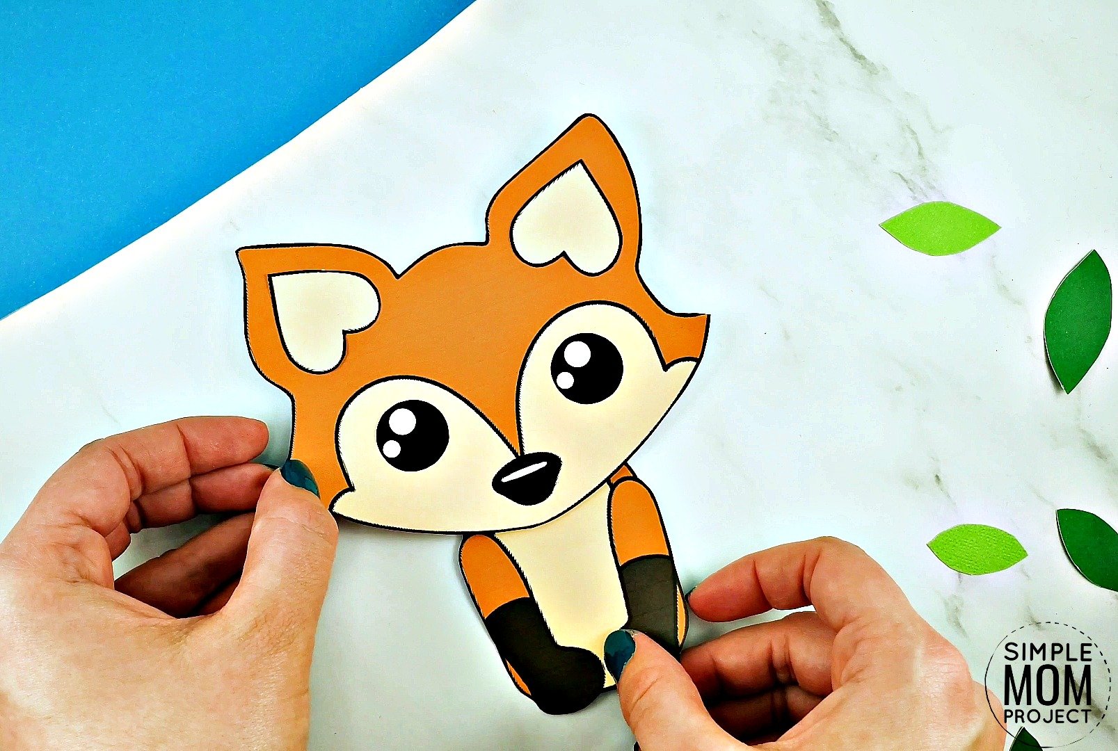 Free Printable Baby Fox Craft for kids, toddlers and preschoolers 1