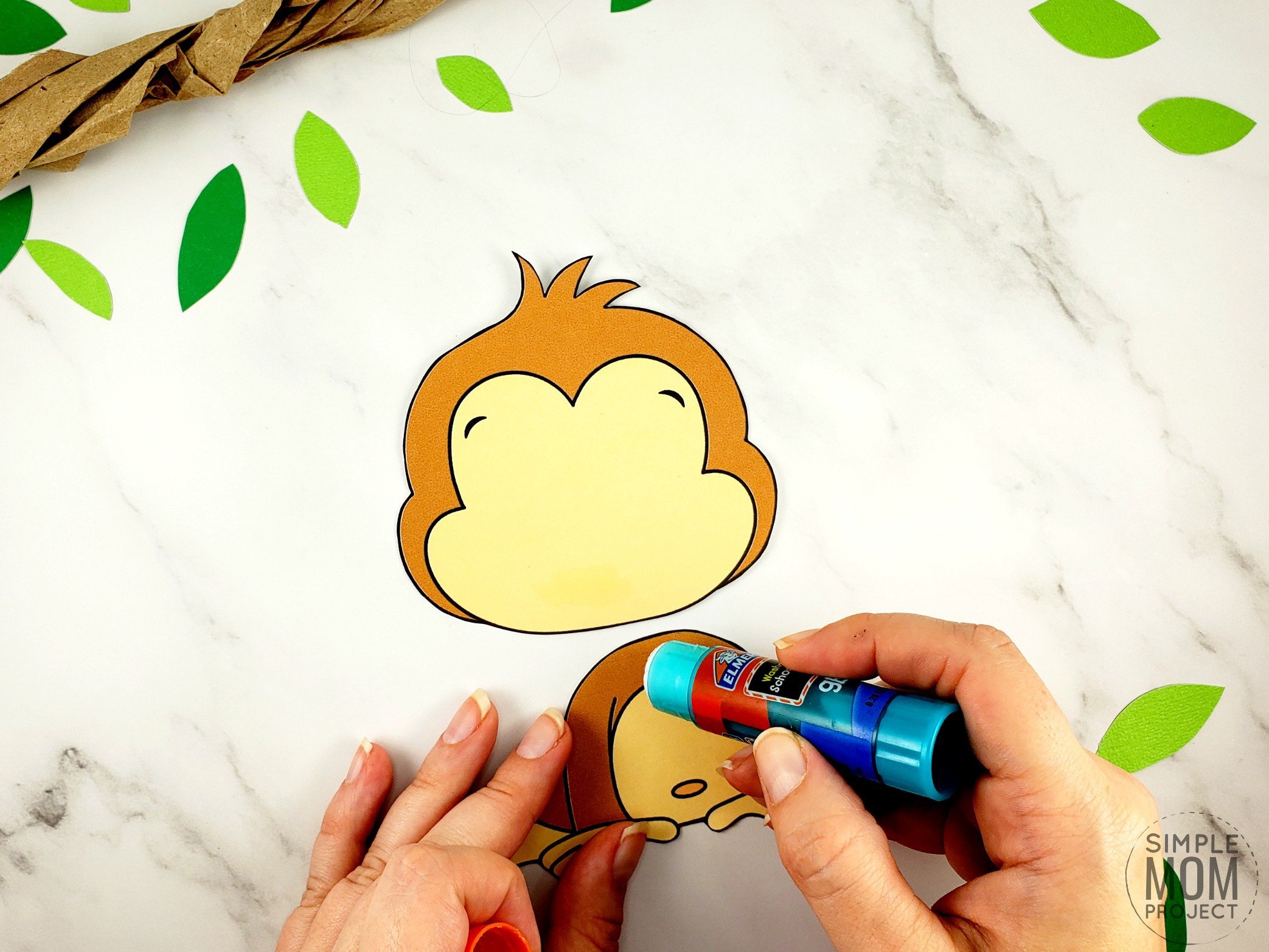 Free Printable Build a monkey craft for kids, preschoolers and toddlers 1