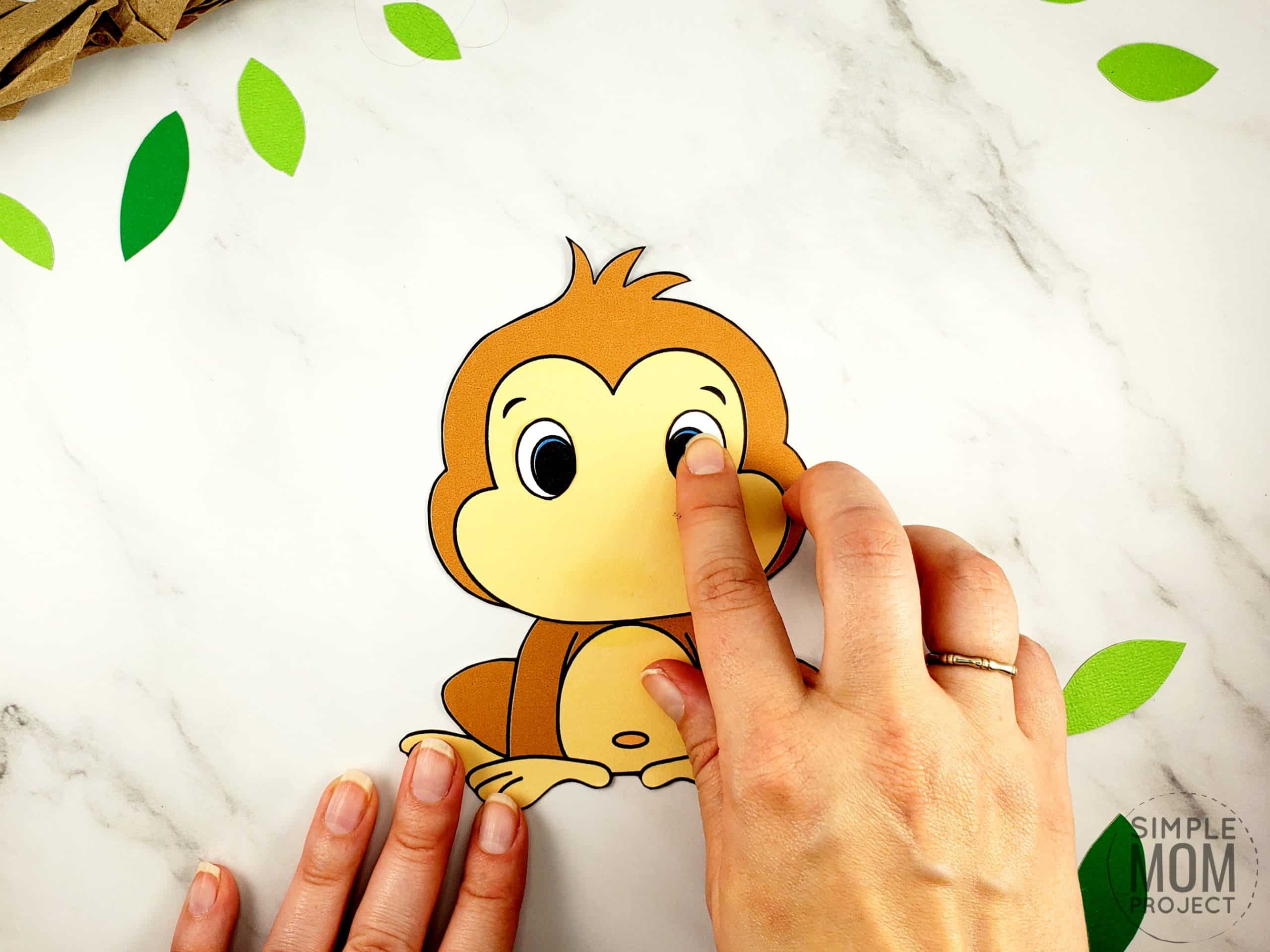 Free Printable Build a monkey craft for kids, preschoolers and toddlers
