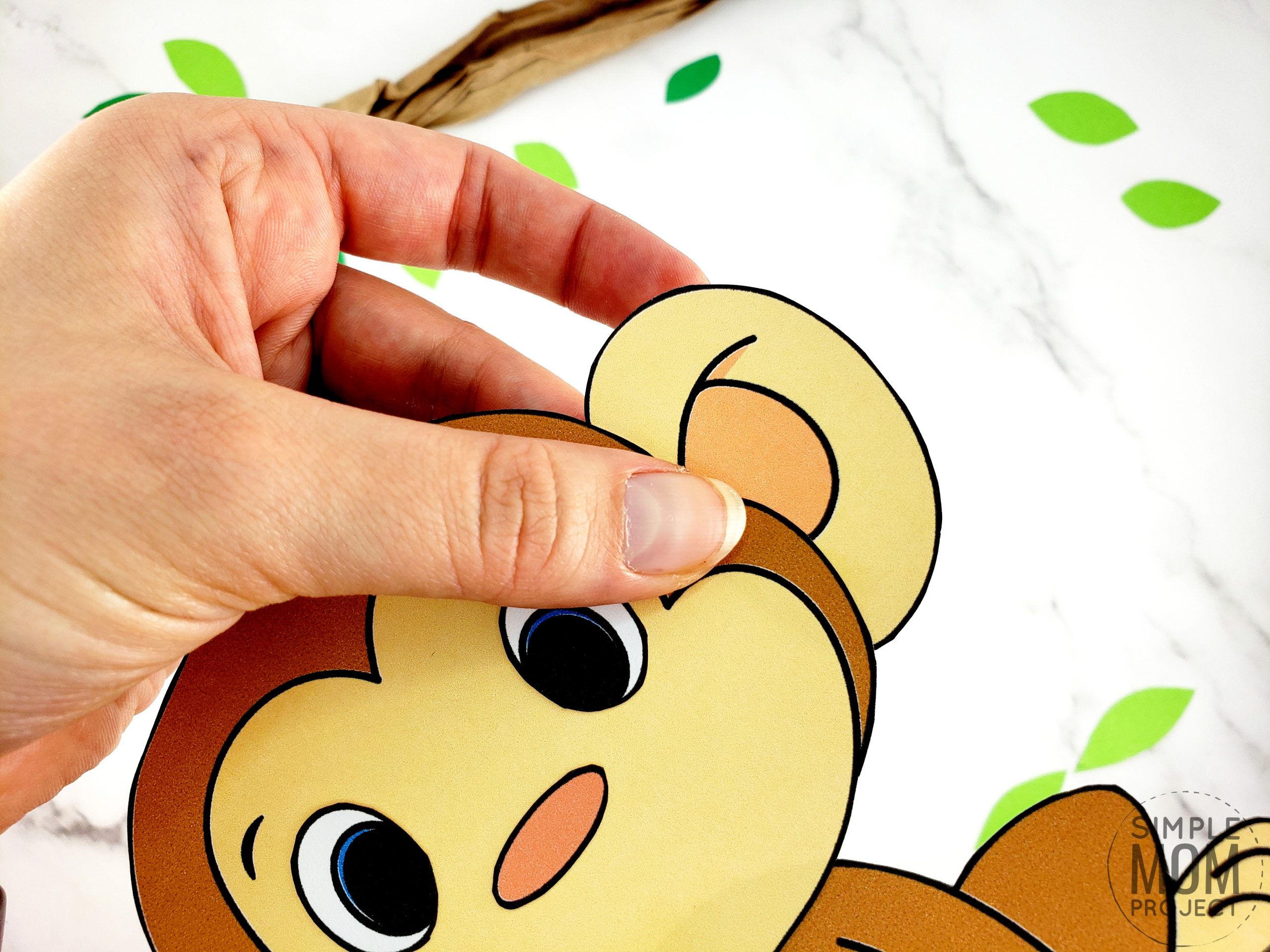 Free Printable Build a monkey craft for kids, preschoolers and toddlers
