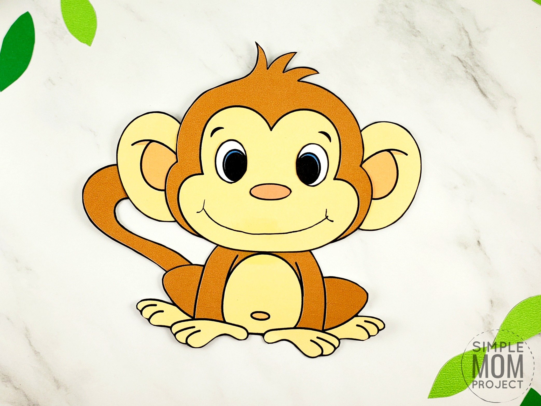 Free Printable Build a monkey craft for kids, preschoolers and toddlers