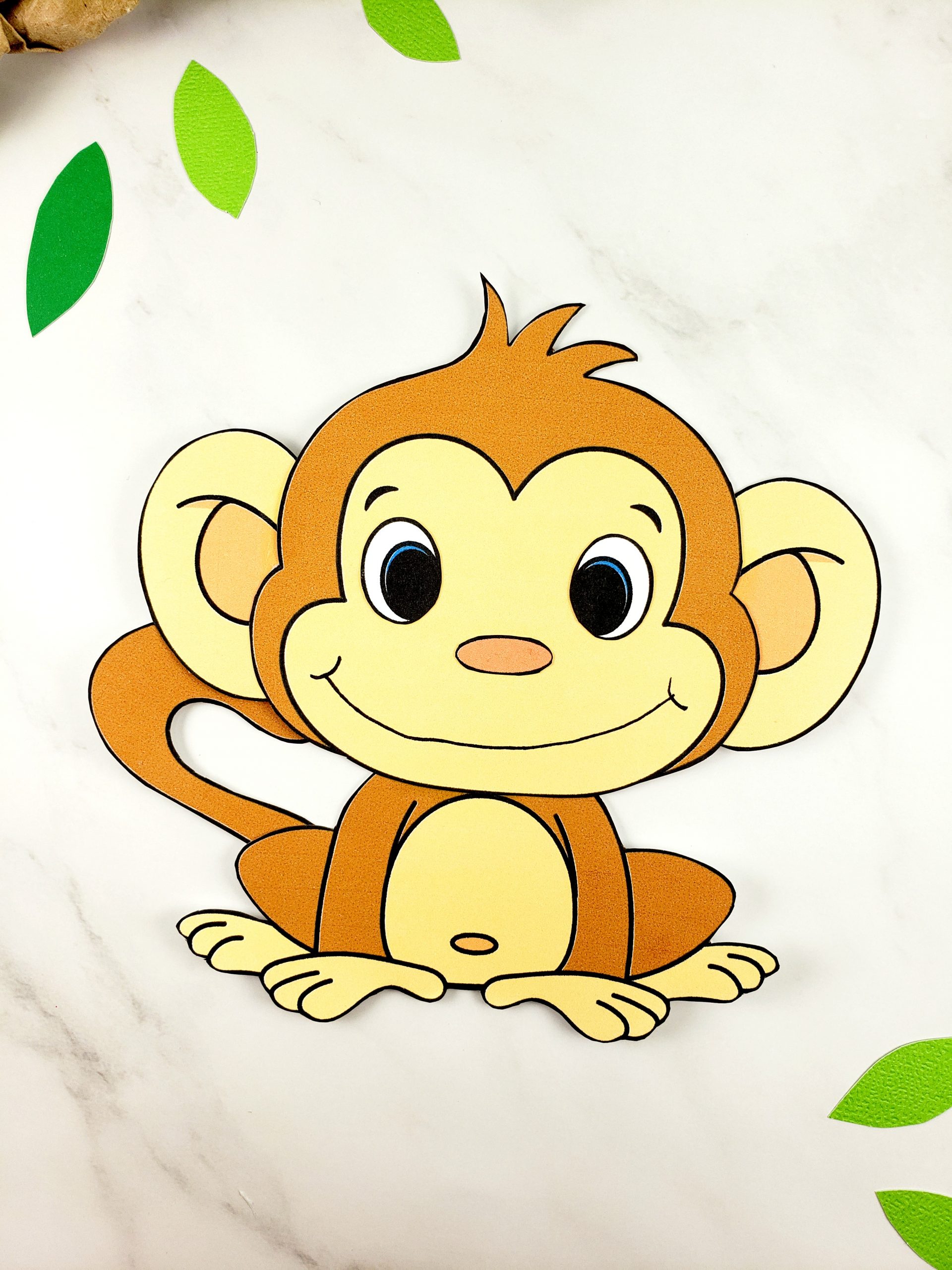 Free Printable Build a monkey craft for kids, preschoolers and toddlers