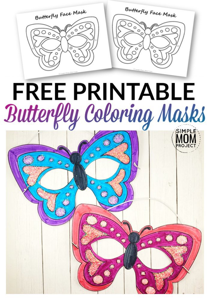 Free Printable Butterfly Mask Template Coloring Activity