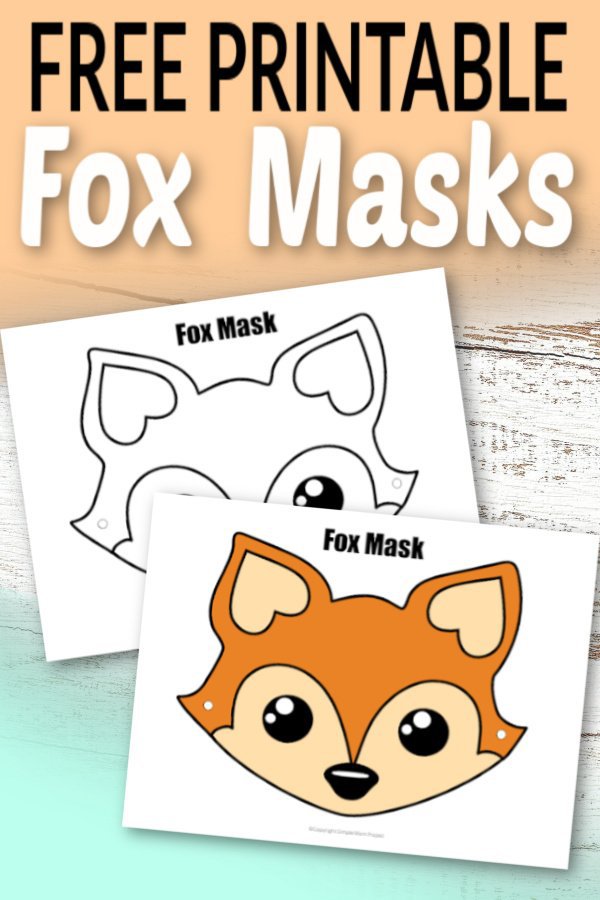 Free Printable Fox Face Mask for Kids, preschoolers and toddlers 1