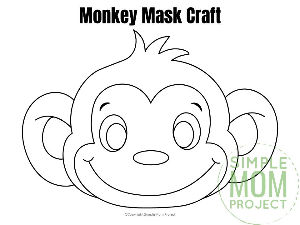 Free Printable Monkey Mask for Kids, preschoolers and toddlers