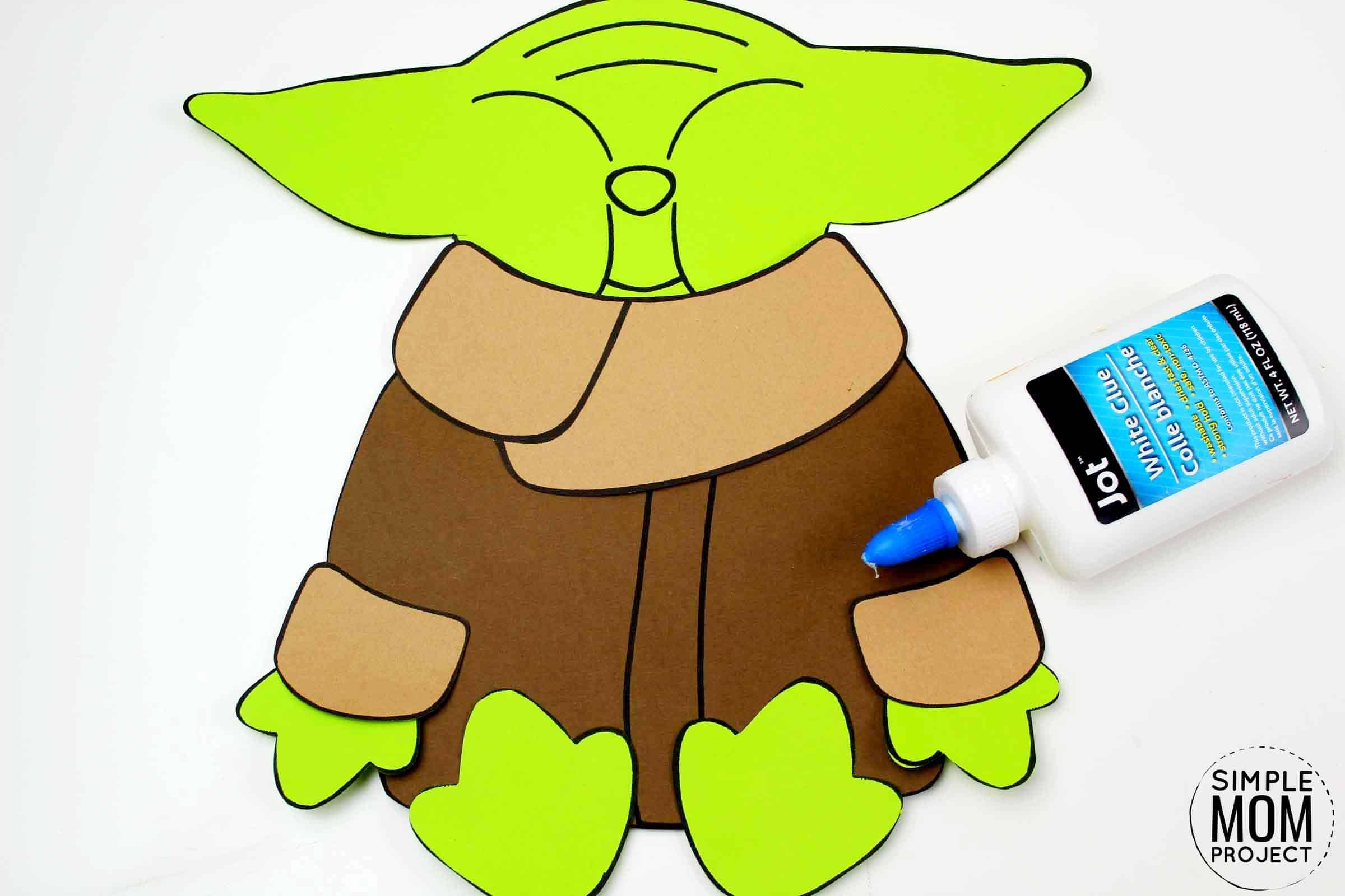 Free Printable Star Wars Baby Yoda Craft for Kids, Preschoolers and toddlers 4