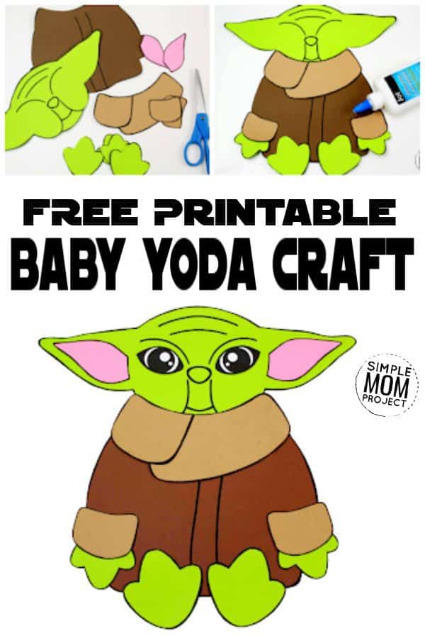 Free Printable Star Wars Baby Yoda Craft for Kids, Preschoolers and toddlers Pin3