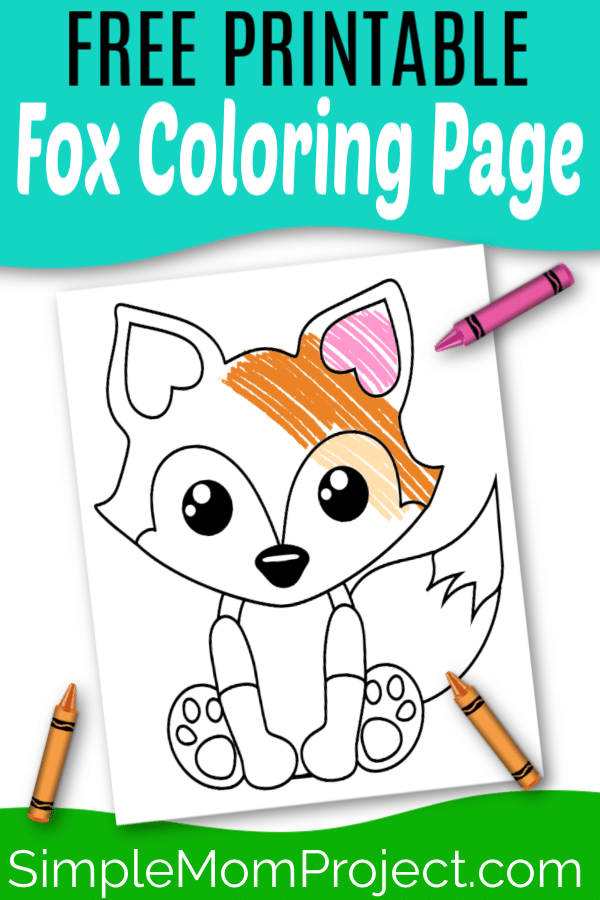 Free Printable woodland arctic and baby fox coloring page for kids