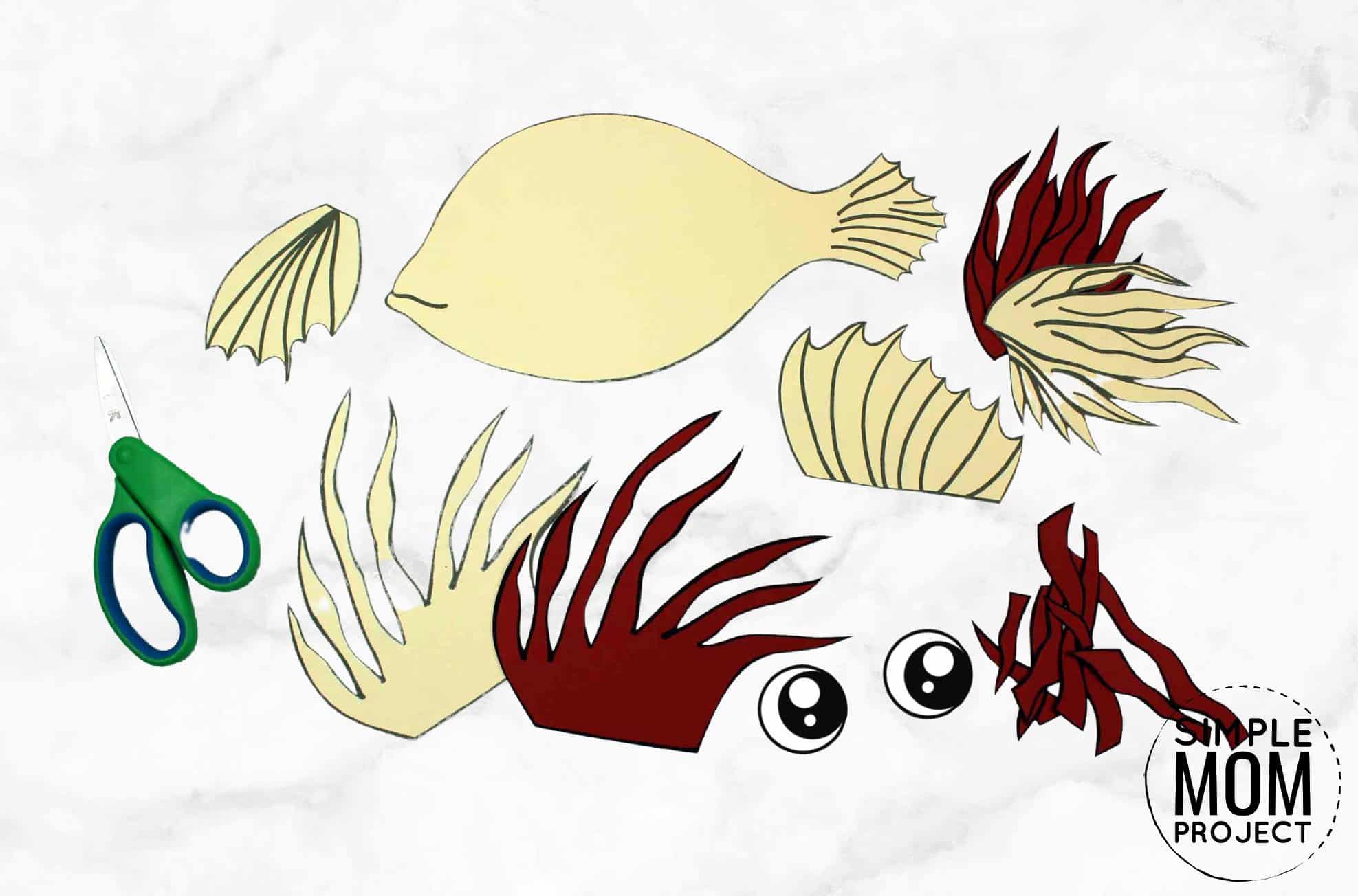 Free Printable Lionfish Ocean Animal Craft for Kids, preschoolers and toddlers