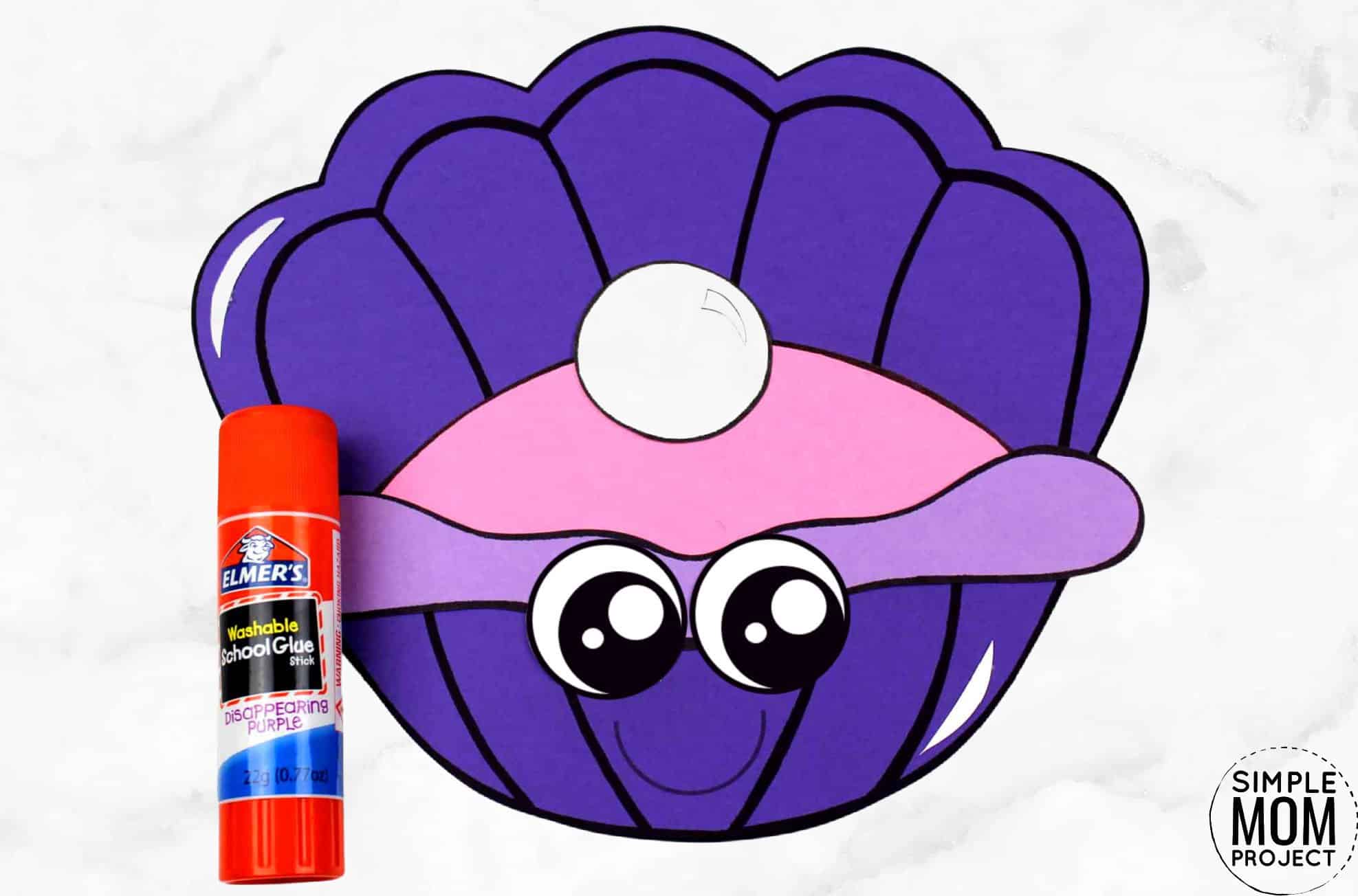 Free Printable Ocean Animal Clam Crafts for kids of all ages, including preschoolers and toddlers 1