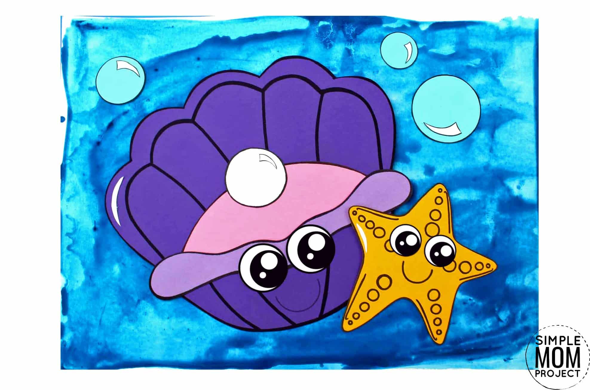 Free Printable Ocean Animal Clam Crafts for kids of all ages, including preschoolers and toddlers 1