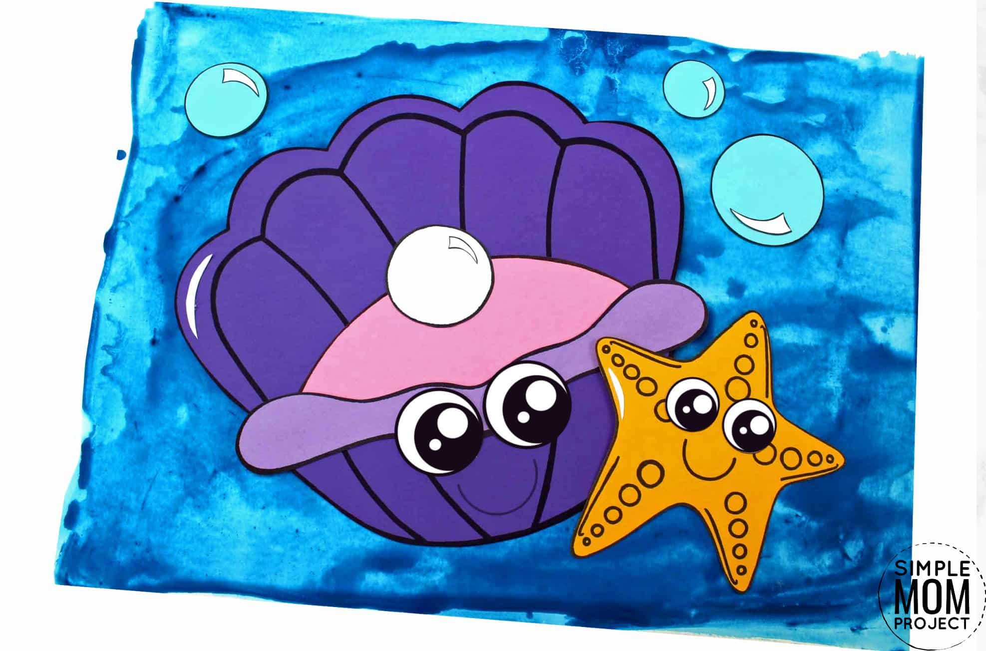 Free Printable Ocean Animal Clam Crafts for kids of all ages, including preschoolers and toddlers 1