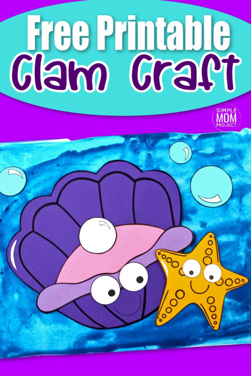 Free Printable Ocean Animal Clam Crafts for kids of all ages, including preschoolers and toddlers