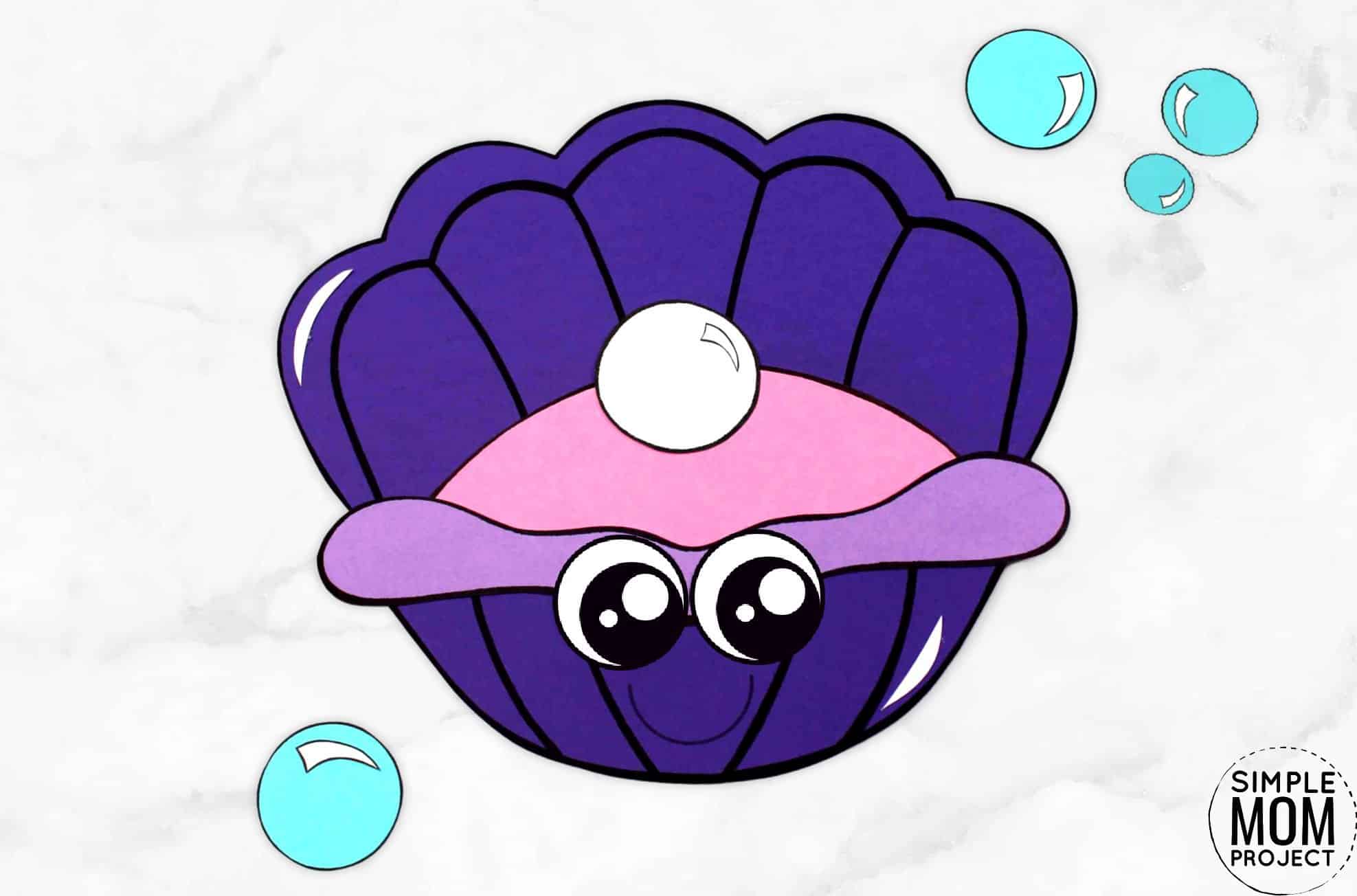 Free Printable Ocean Animal Clam Crafts for kids of all ages, including preschoolers and toddlers 1