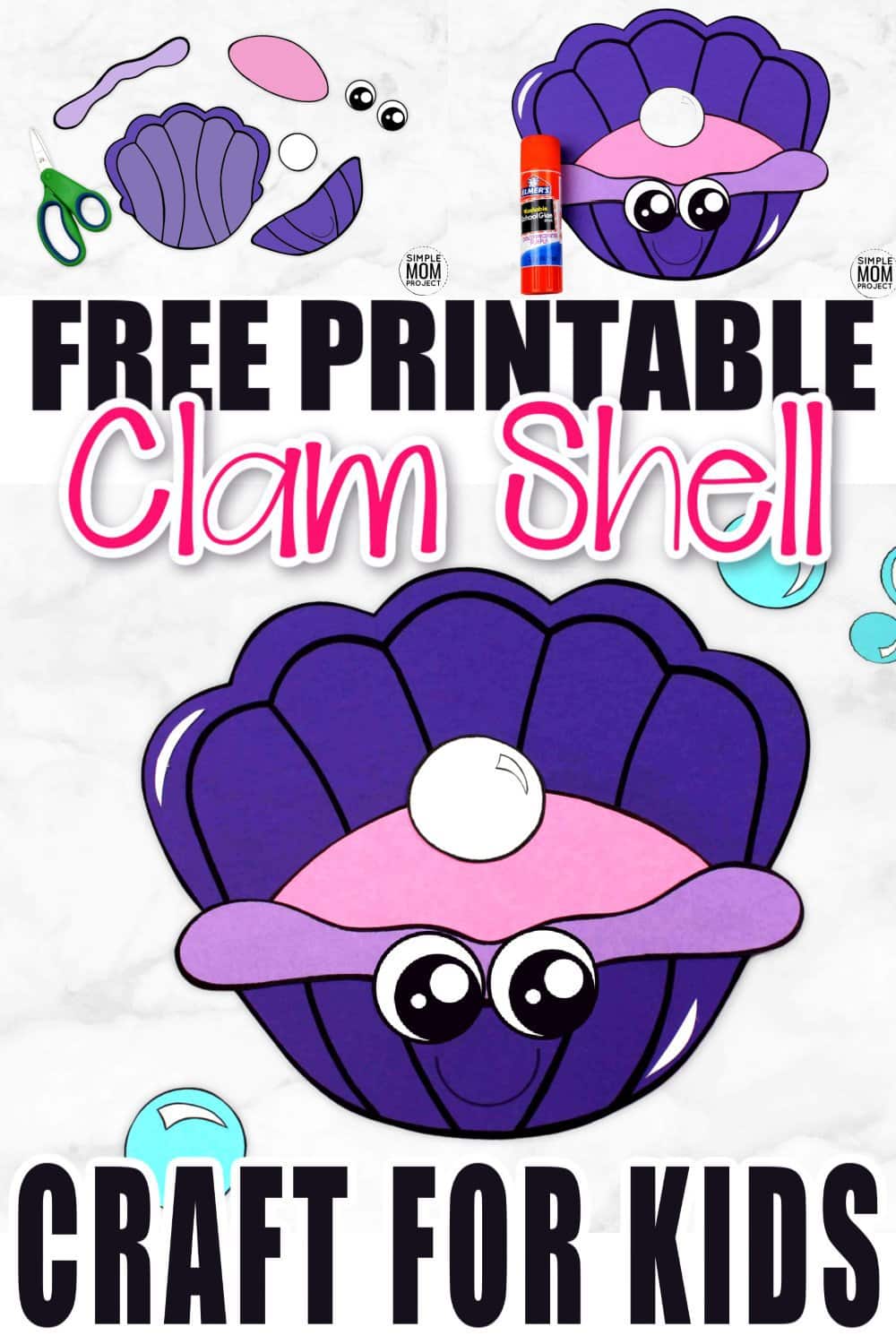Whether you are taking a trip to the beach or learning about seashells, this adorable clam shell, free printable craft is for you! Use the clam template during homeschool, at home, or in the classroom during your under the sea unit or ocean theme! #clamcrafts #clamshellcrafts #oceananimalcrafts #oceananimals