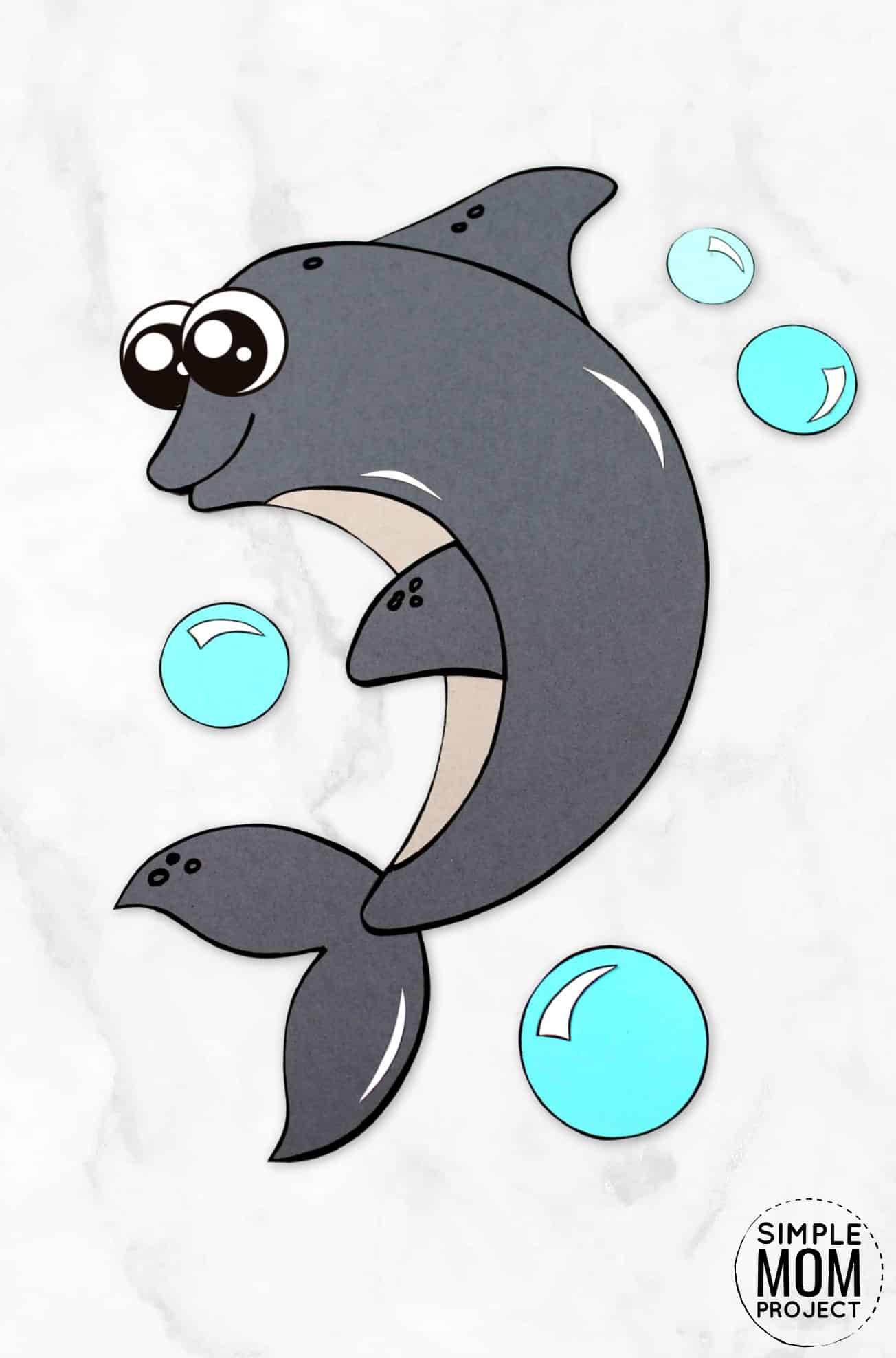 Free Printable Ocean Animal Dolphin Crafts for kids of all ages, including preschoolers and toddlers
