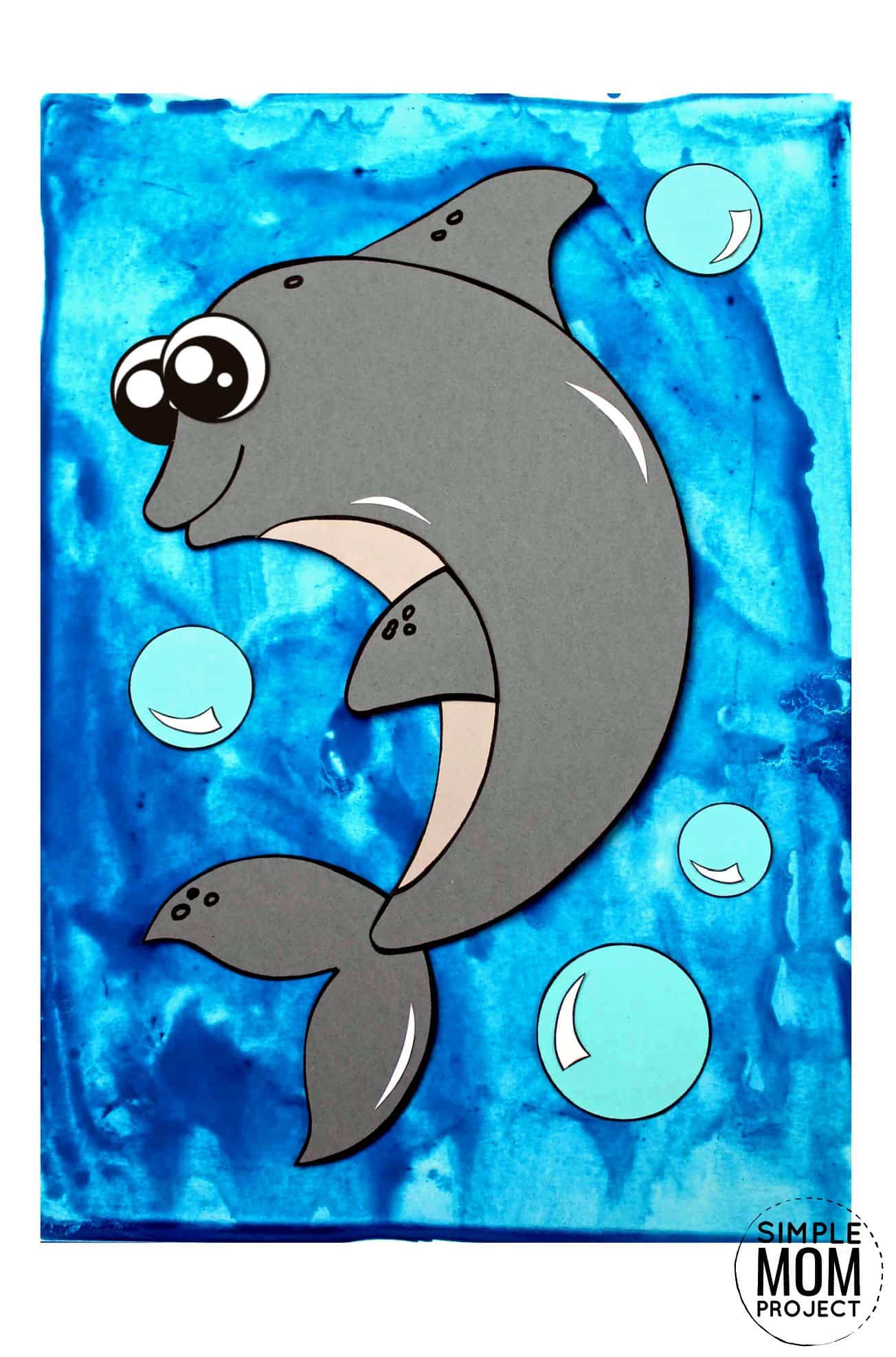 Free Printable Ocean Animal Dolphin Crafts for kids of all ages, including preschoolers and toddlers