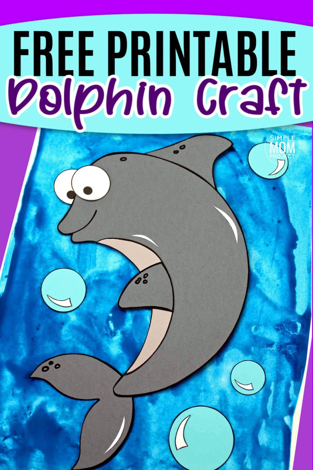 Free Printable Ocean Animal Dolphin Crafts for kids of all ages, including preschoolers and toddlers