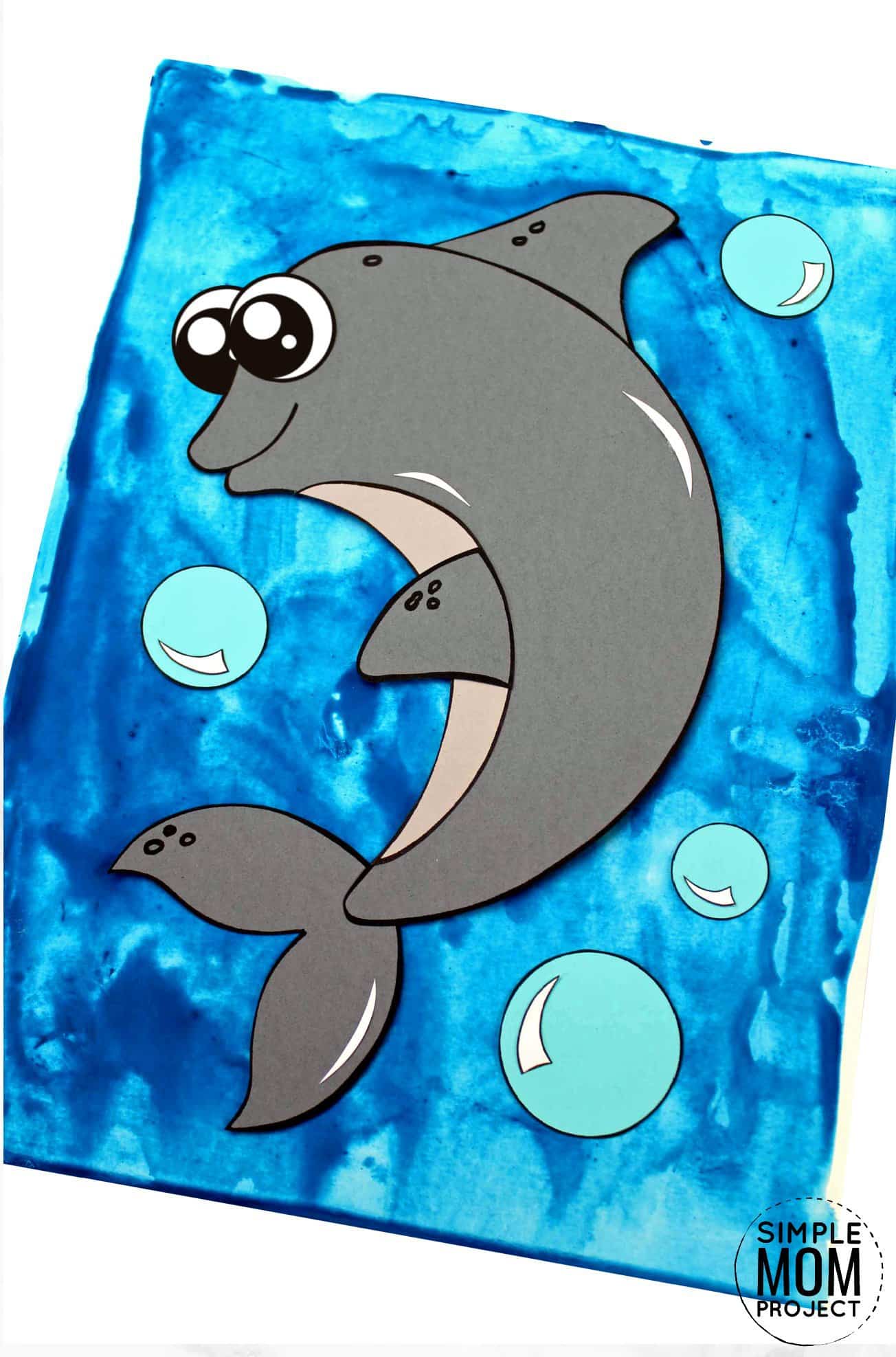 Free Printable Ocean Animal Dolphin Crafts for kids of all ages, including preschoolers and toddlers