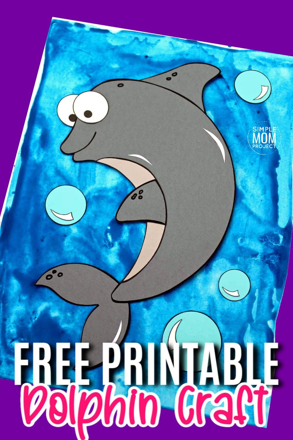 Free Printable Ocean Animal Dolphin Crafts for kids of all ages, including preschoolers and toddlers