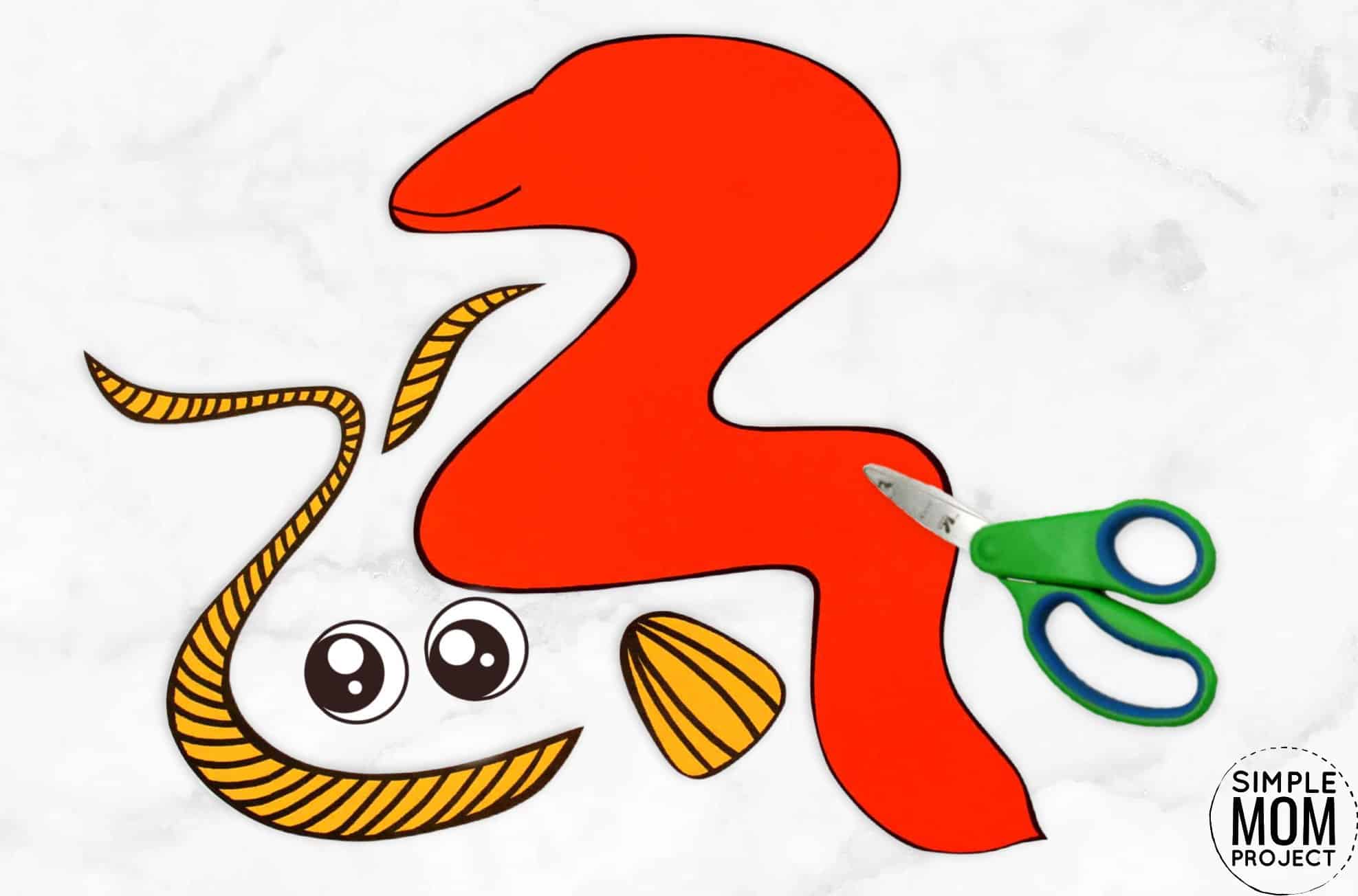 Free Printable Ocean Animal Eel Crafts for kids of all ages, including preschoolers and toddlers 5