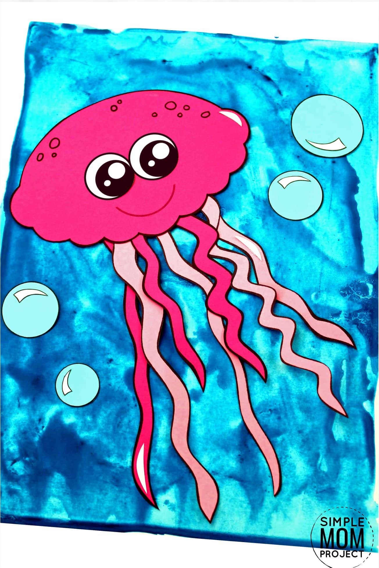 Free Printable Ocean Animal Jellyfish Crafts for kids of all ages, including preschoolers and toddlers jellyfish template