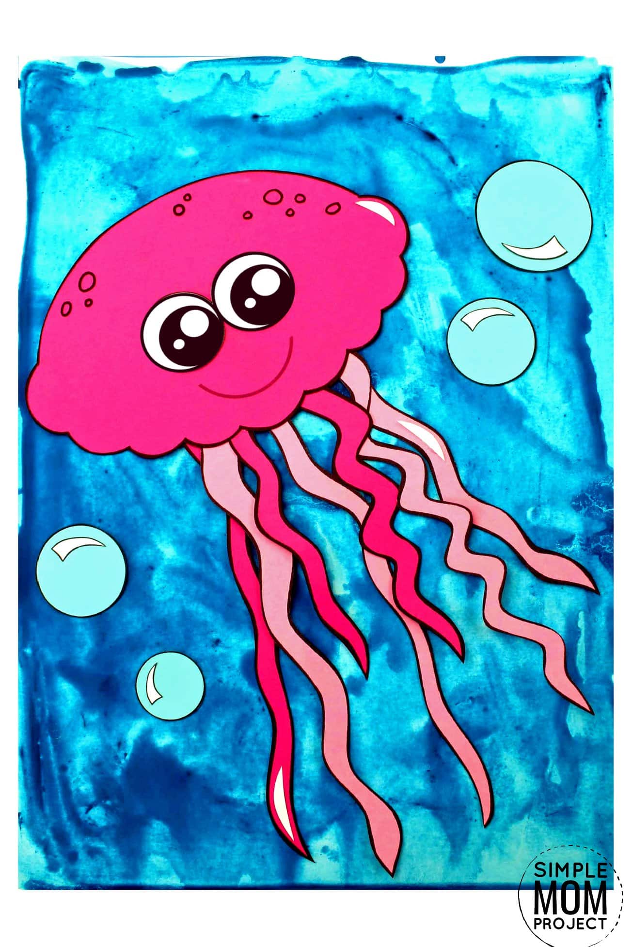 Free Printable Ocean Animal Jellyfish Crafts for kids of all ages, including preschoolers and toddlers jellyfish template