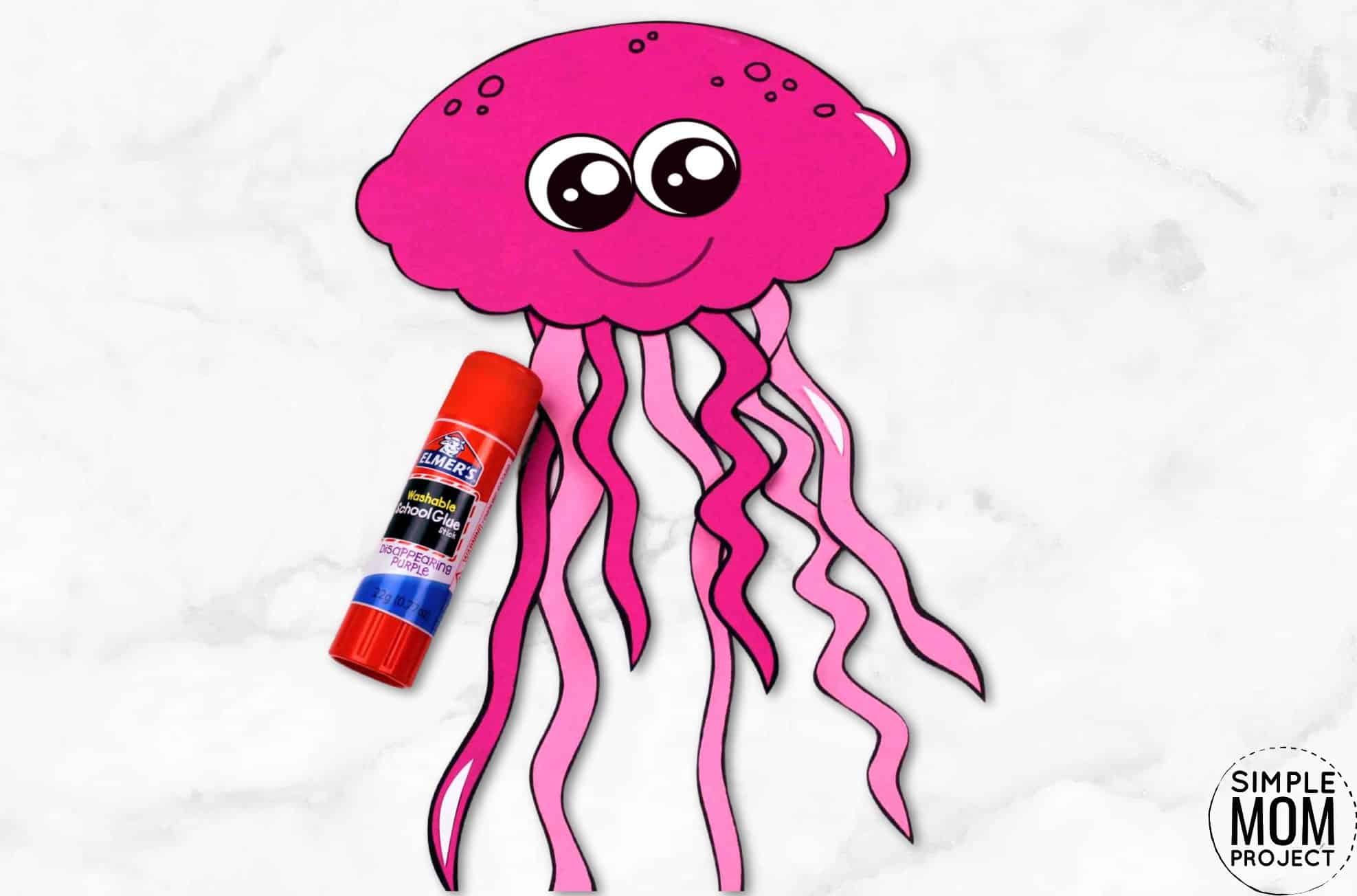 Free Printable Ocean Animal Jellyfish Crafts for kids of all ages, including preschoolers and toddlers jellyfish template