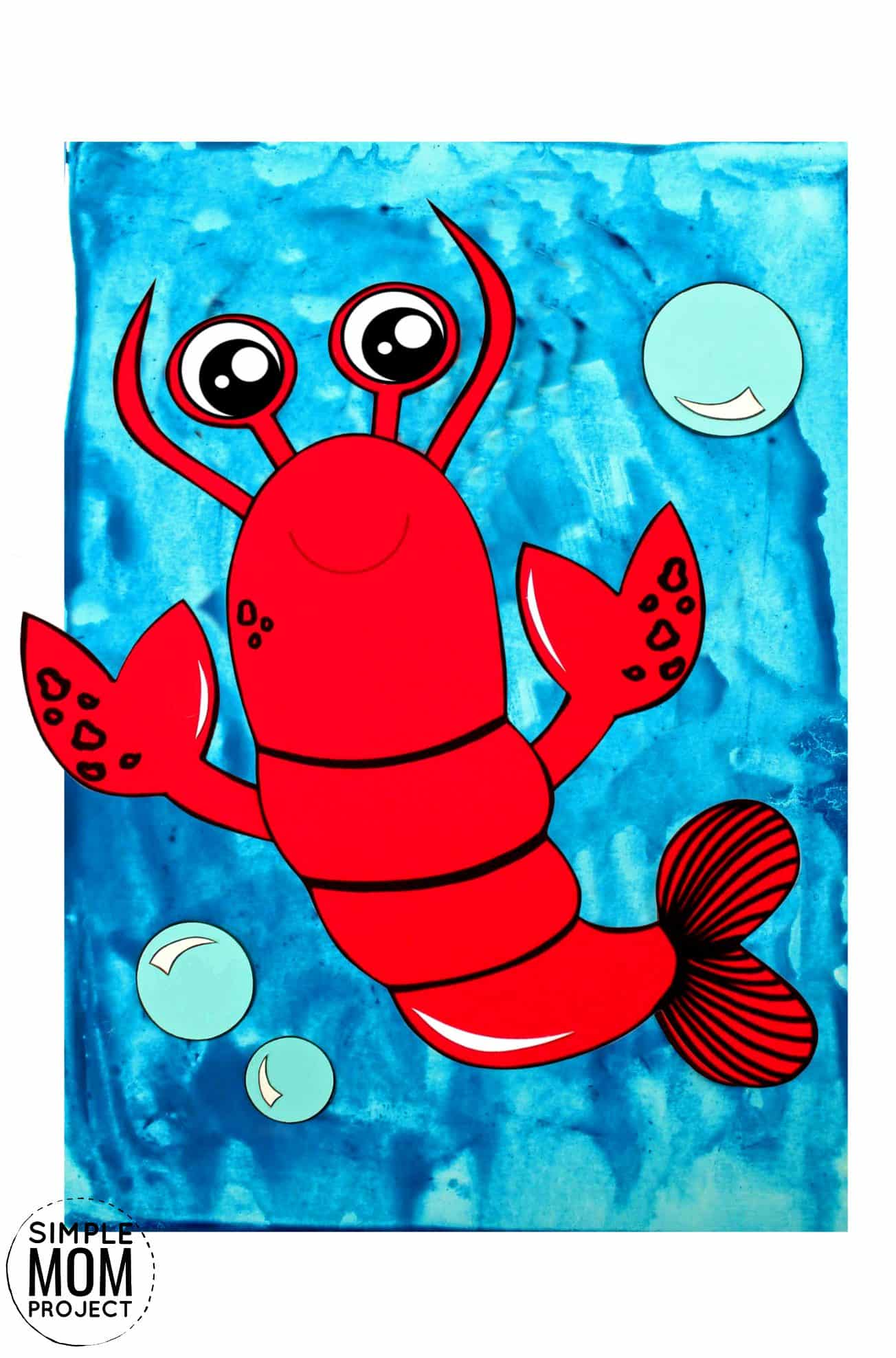 Free Printable Ocean Animal Lobster Crafts for kids of all ages, including preschoolers and toddlers