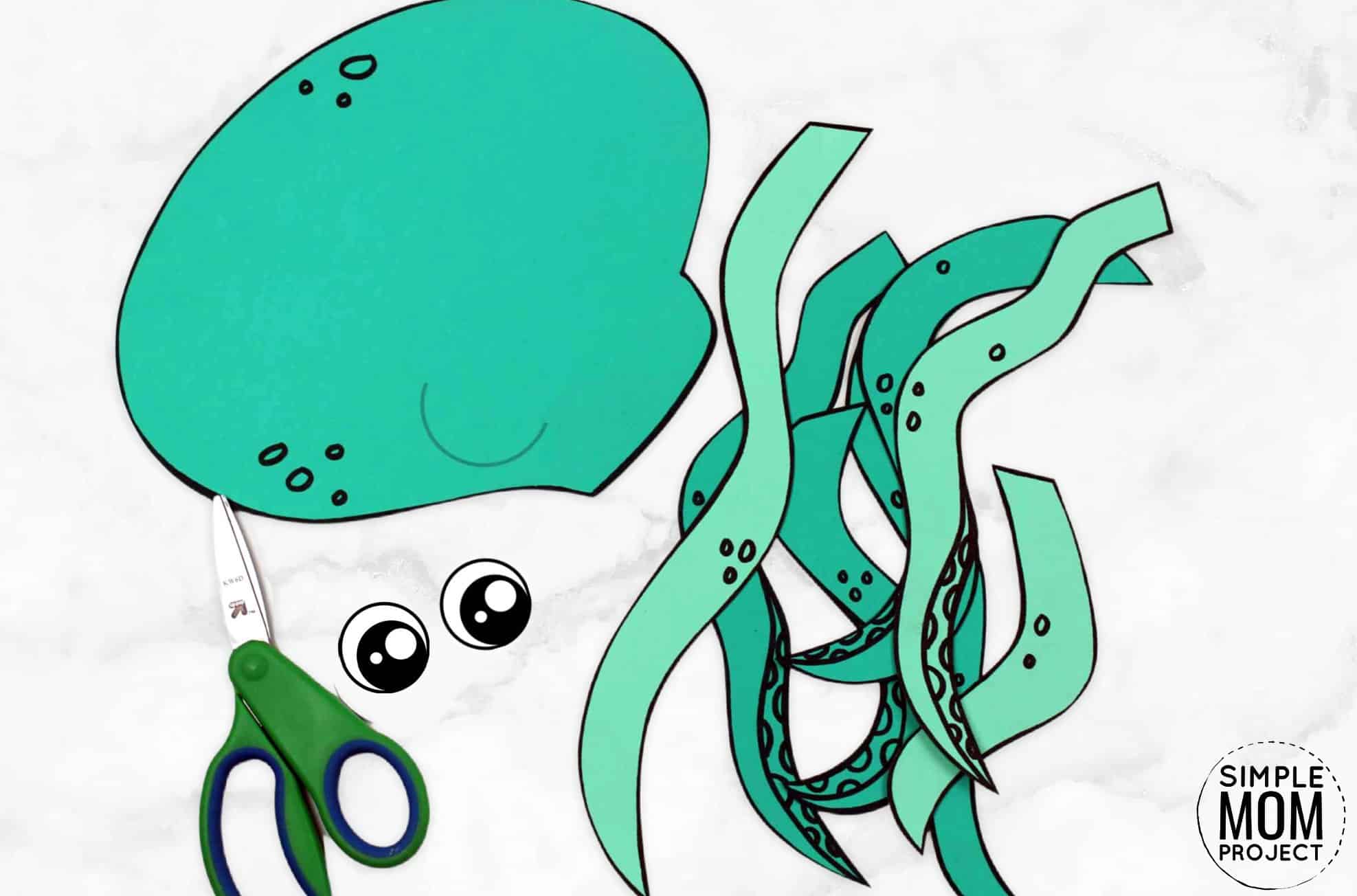 Free Printable Ocean Animal Octopus Crafts for kids of all ages, including preschoolers and toddlers