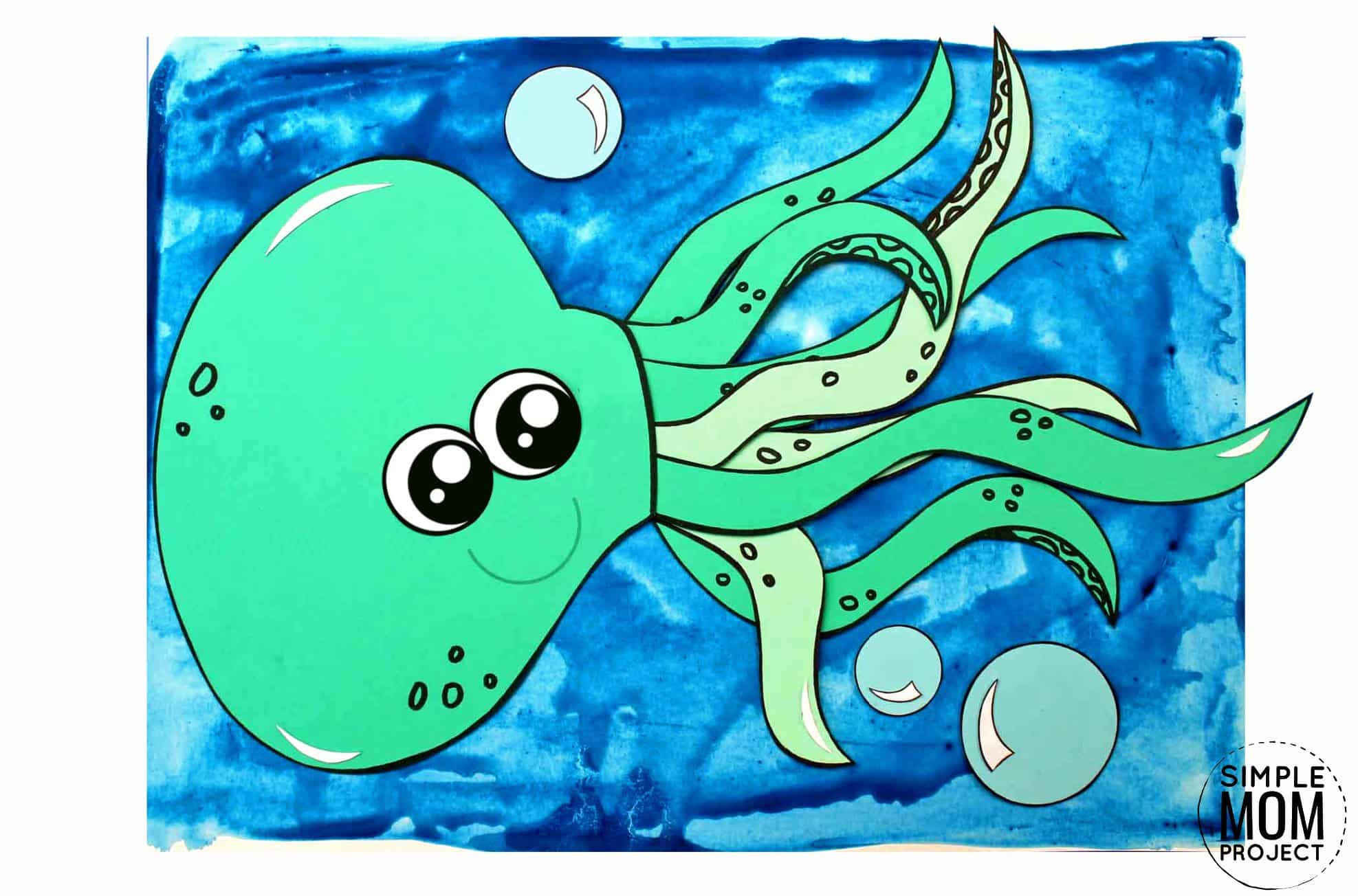 Free Printable Ocean Animal Octopus Crafts for kids of all ages, including preschoolers and toddlers