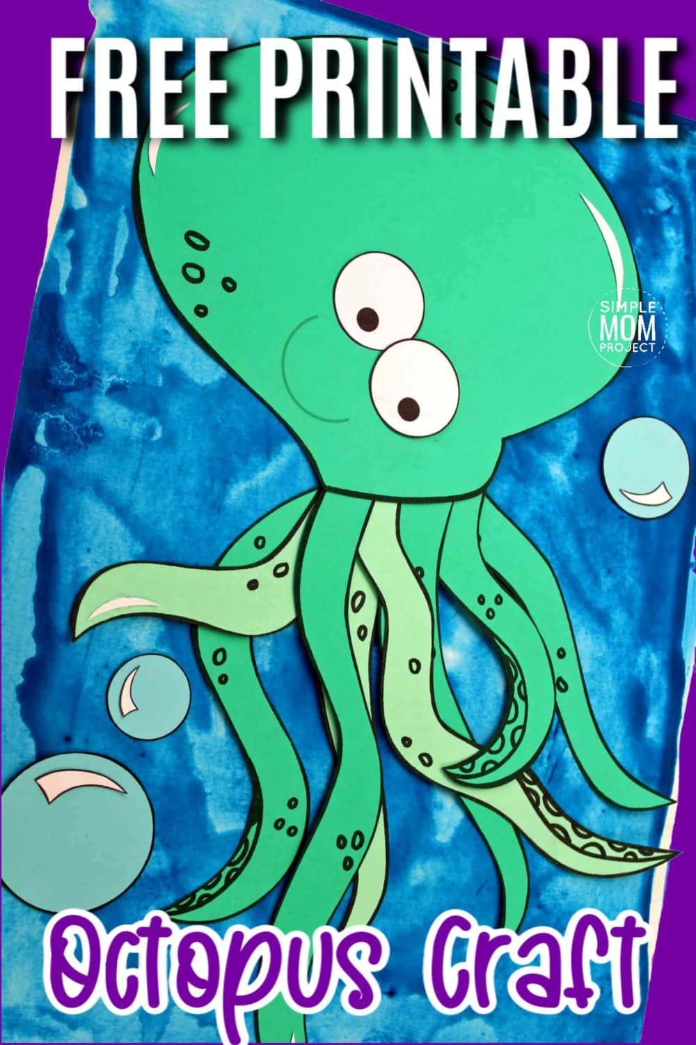 Free Printable Ocean Animal Octopus Crafts for kids of all ages, including preschoolers and toddlers