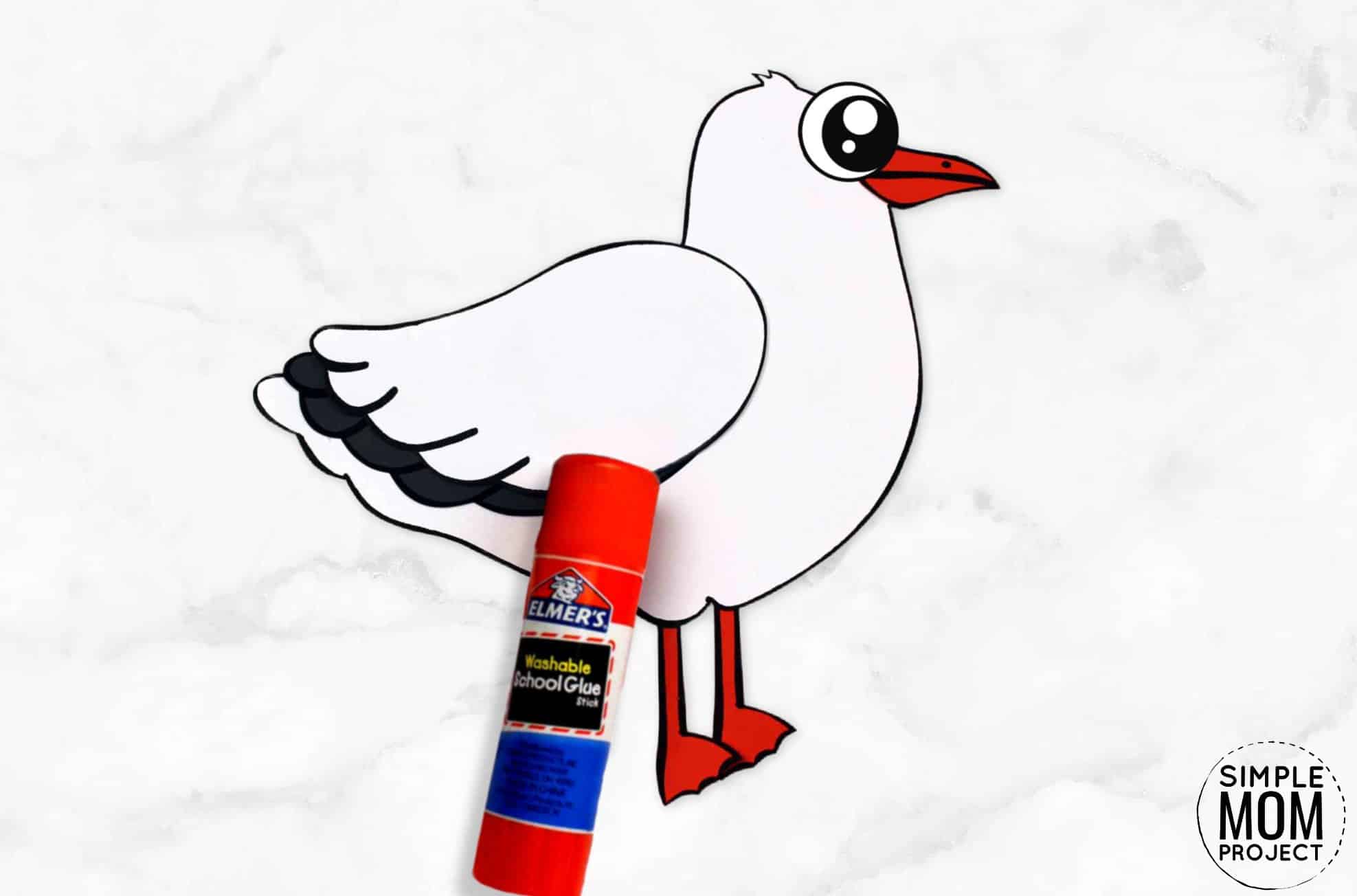Free Printable Ocean Animal Seagull Crafts for kids of all ages, including preschoolers and toddlers