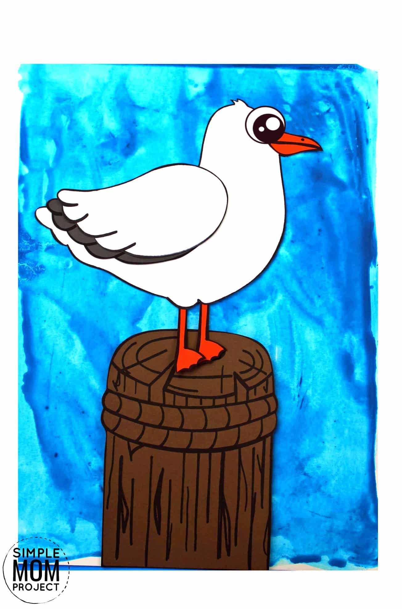 Free Printable Ocean Animal Seagull Crafts for kids of all ages, including preschoolers and toddlers