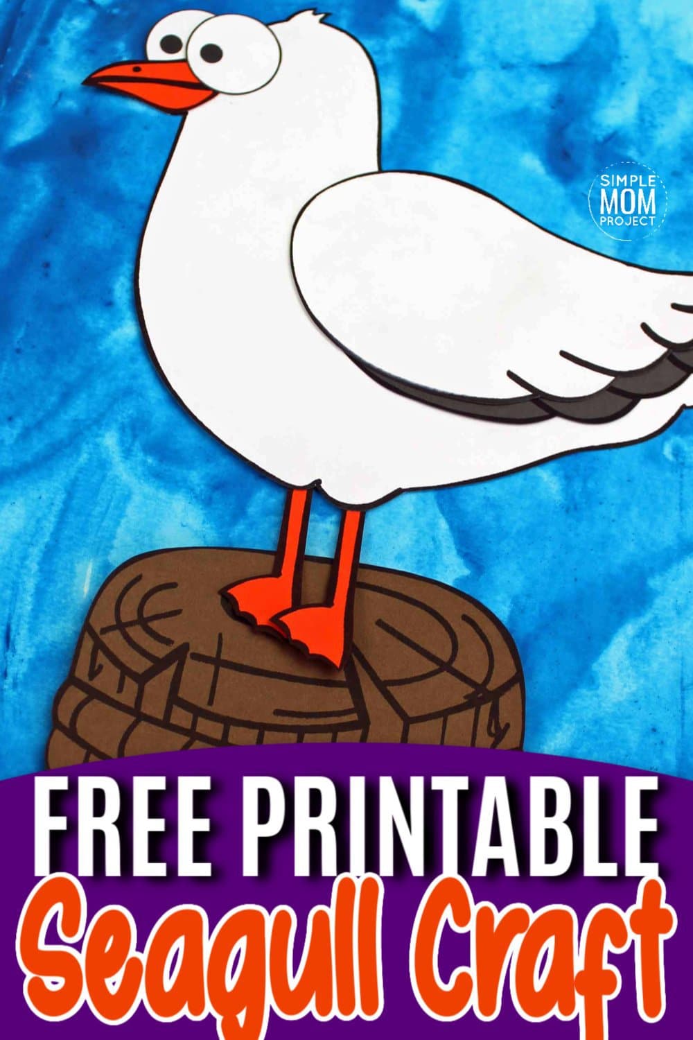 Free Printable Ocean Animal Seagull Crafts for kids of all ages, including preschoolers and toddlers
