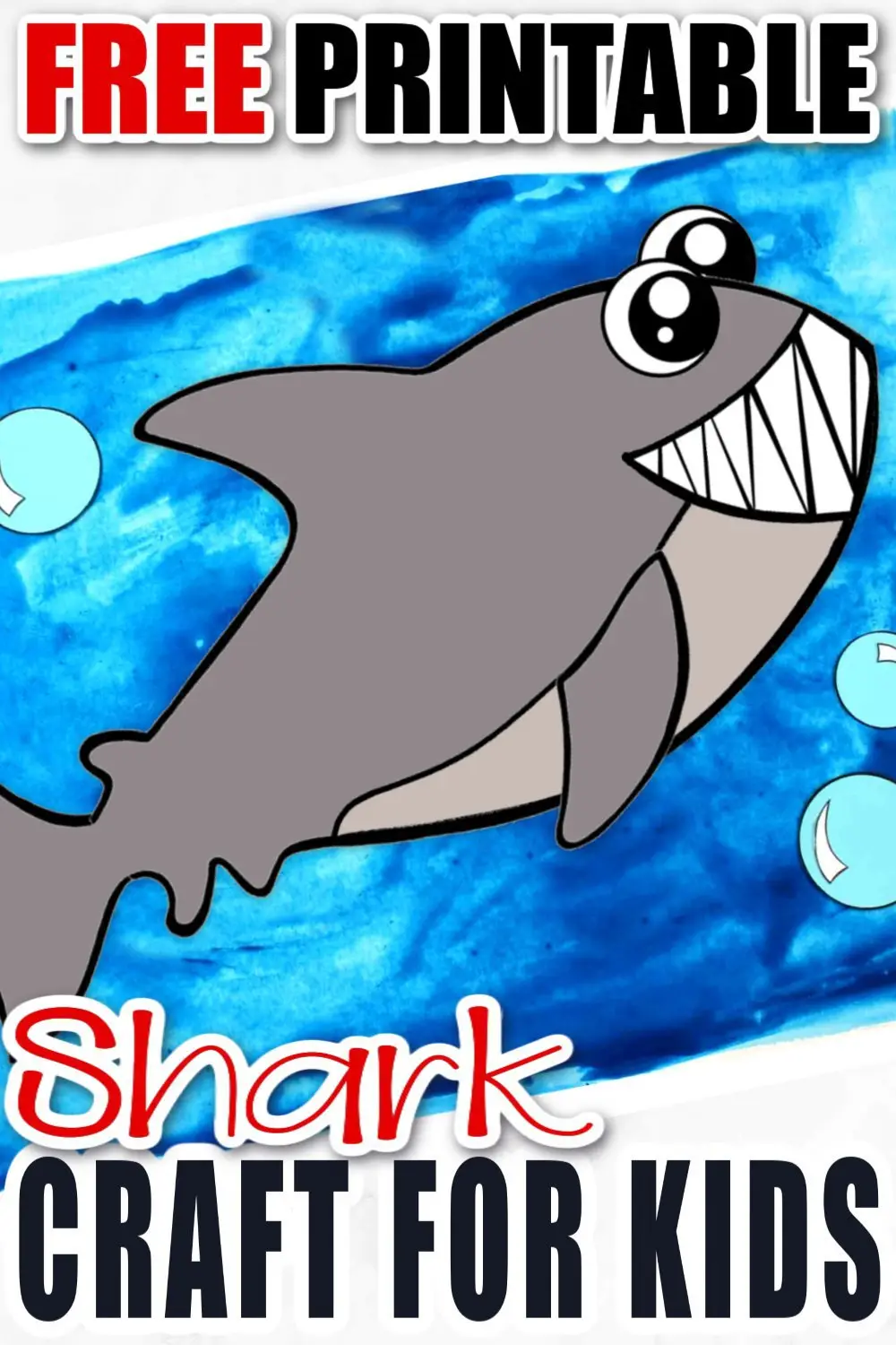 Looking for your next ocean animal craft? Click and get the adorable baby shark template! He is perfect for kids of all ages, especially preschoolers and toddlers. Use him during shark week too! You won't need any paper plate for this summer craft! Just try not to get the doodoo baby shark song stuck in your head! #sharkcraft #sharkweek #oceananimals #oceananimalcrafts #SimpleMomProject