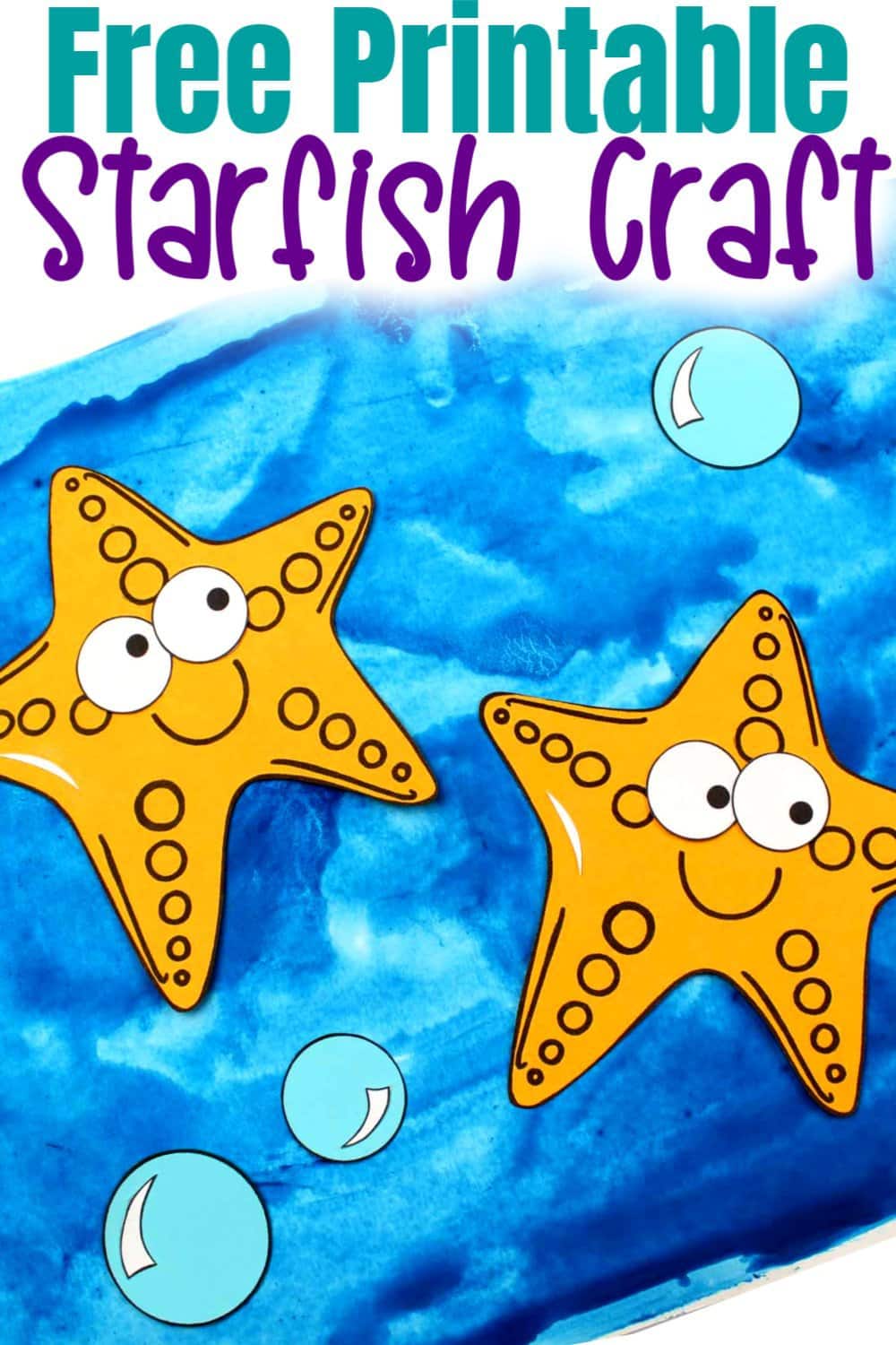 Free Printable Ocean Animal Starfish Crafts for kids of all ages, including preschoolers and toddlers