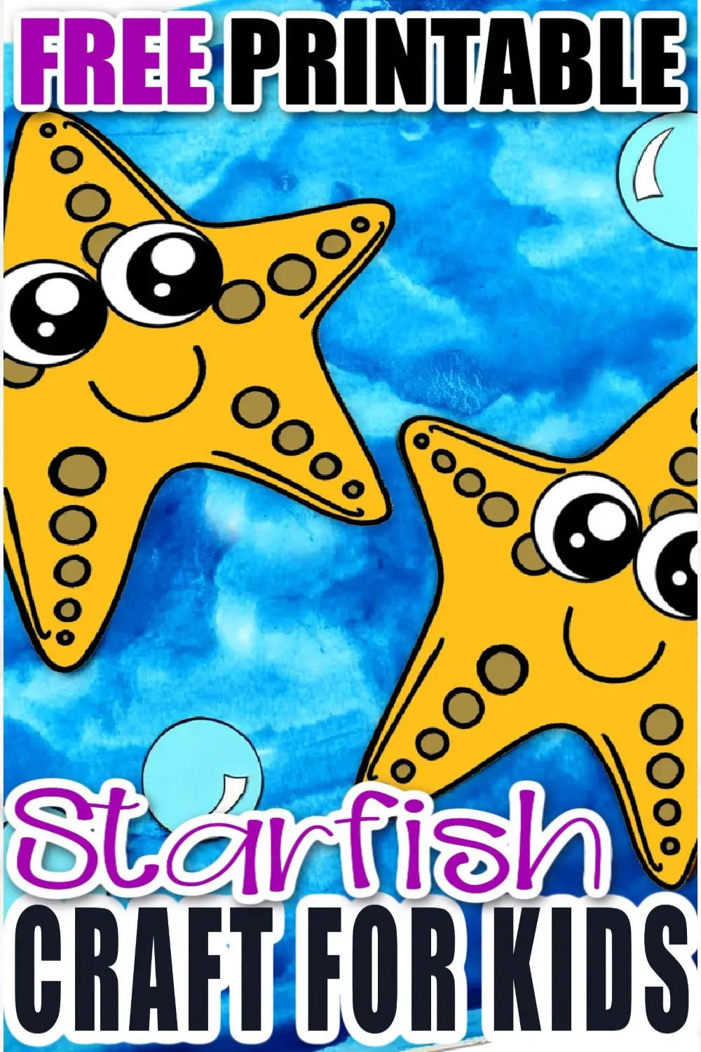 Dive under the sea to find your next sea creature ocean craft! This adorable starfish is so easy to make! Simply print the star fish template and get your arts and crafts on! He is perfect for kids of all ages, especially preschoolers and toddlers! #starfish #starfishcrafts #oceananimals #oceananimalcrafts