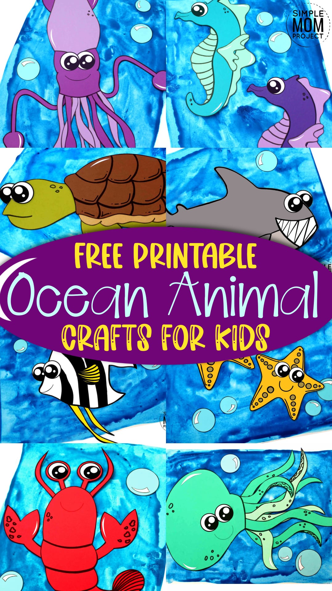 These easy and fun free printable ocean animal under the sea creatures are the perfect summer craft to do with kids of all ages. Your preschooler and toddlers will love making them too! All of these under the sea creatures contain free printable templates and easy to follow tutorials. #oceananimals #oceananimalcrafts