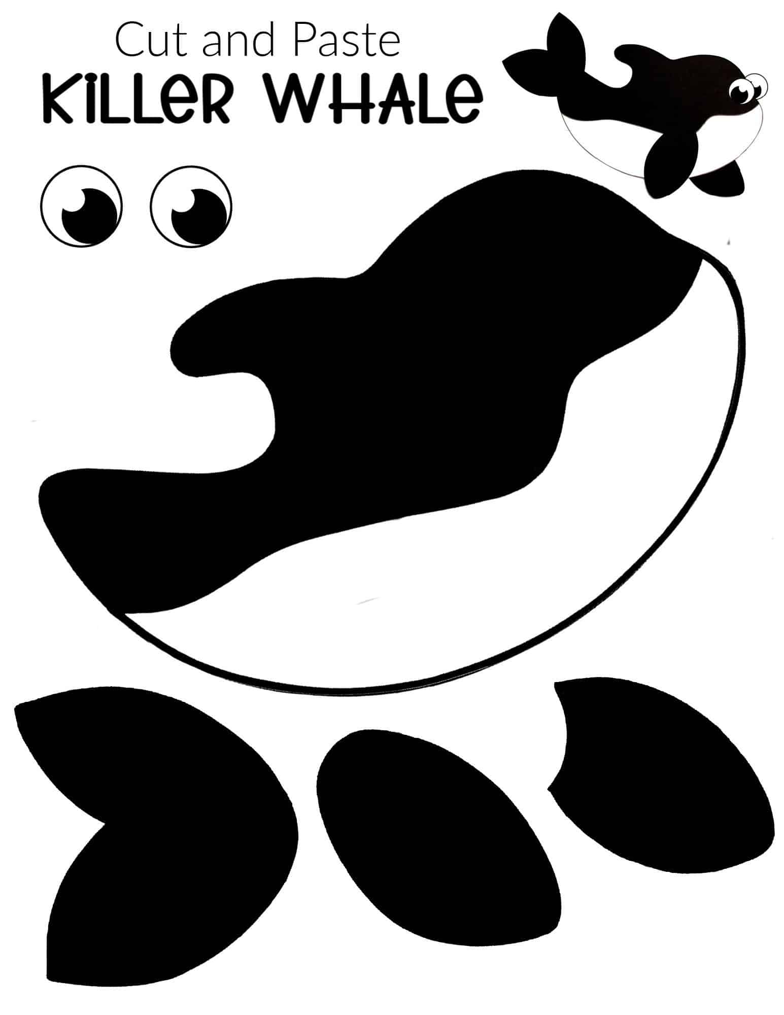 Free Printable Arctic Animal Orca Craft for Kids Preschoolers and Toddlers