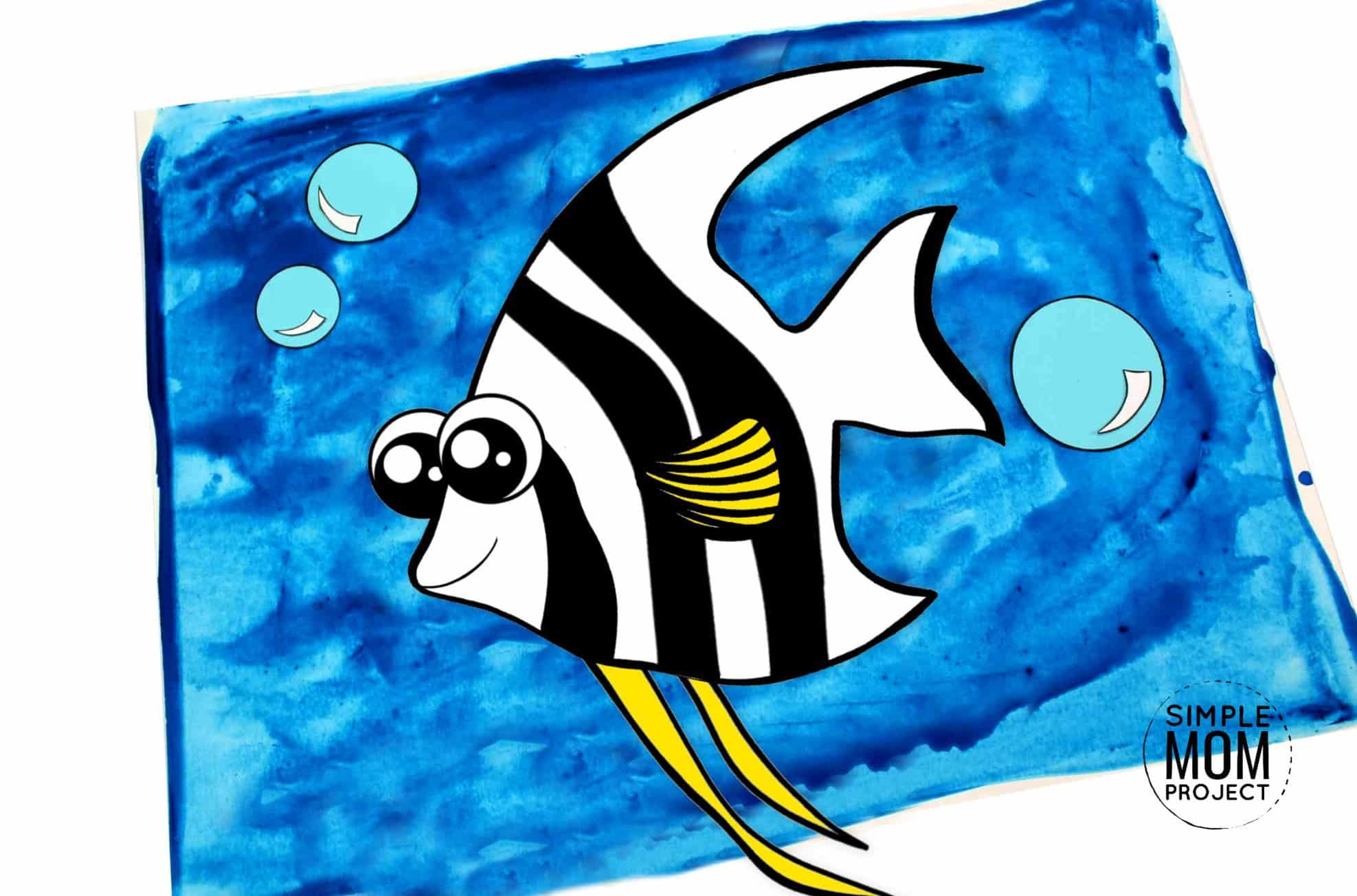 Free Printable Angel Fish Ocean Animal Craft for Kids, preschoolers and toddlers 1