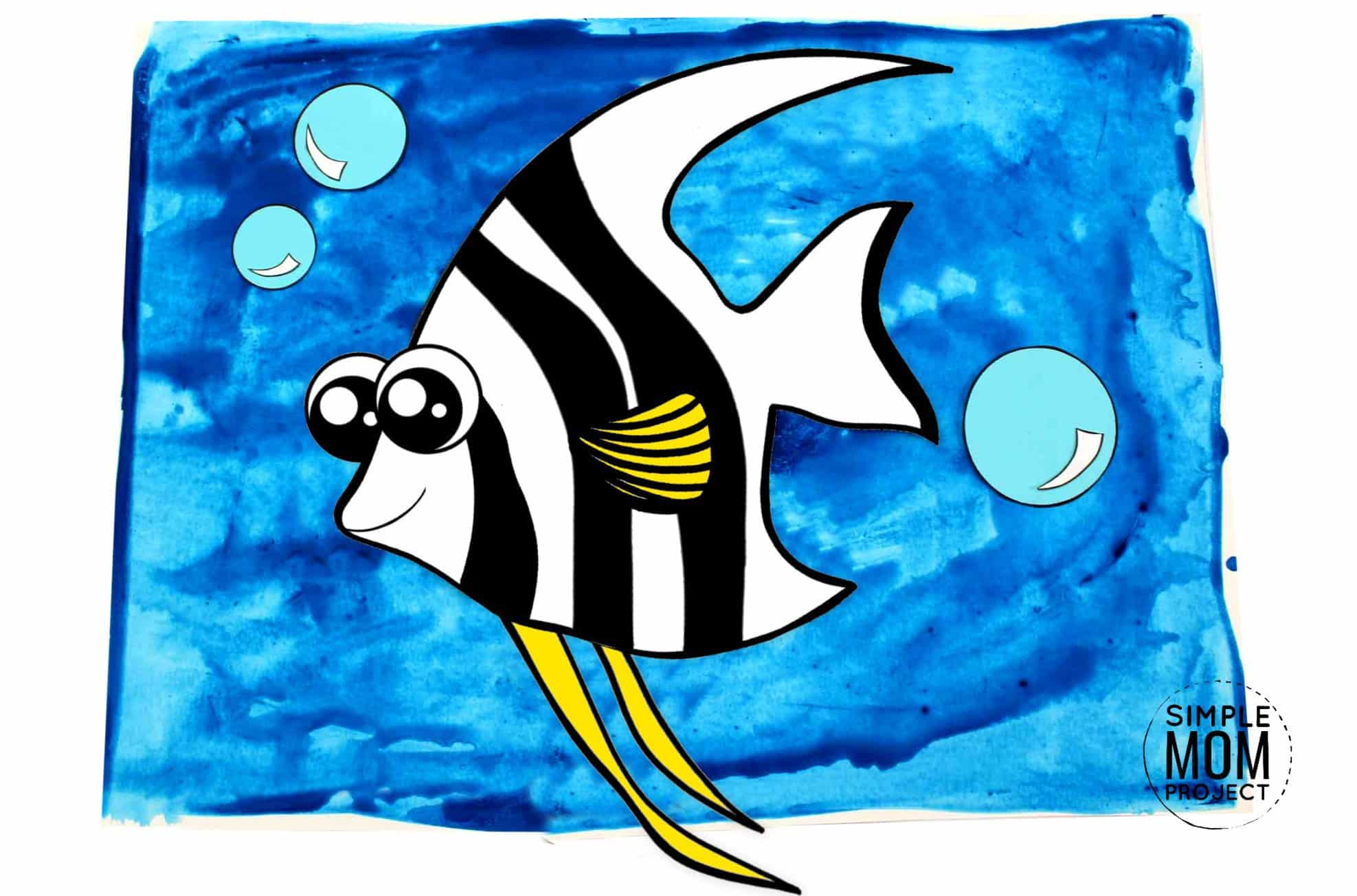 Free Printable Angel Fish Ocean Animal Craft for Kids, preschoolers and toddlers 1