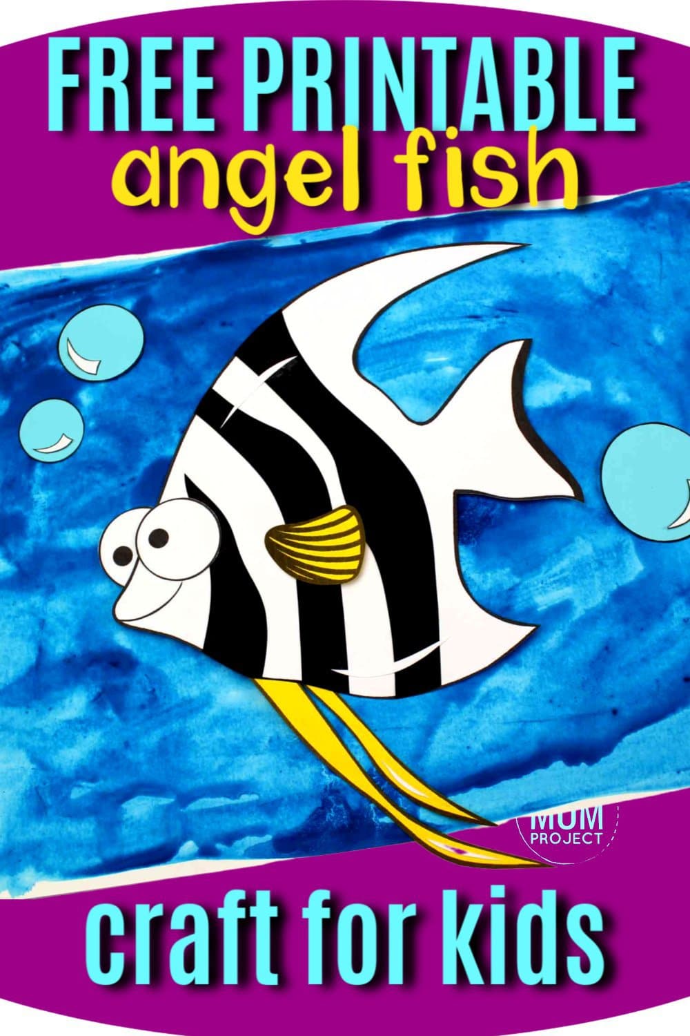 Free Printable Angel Fish Ocean Animal Craft for Kids, preschoolers and toddlers