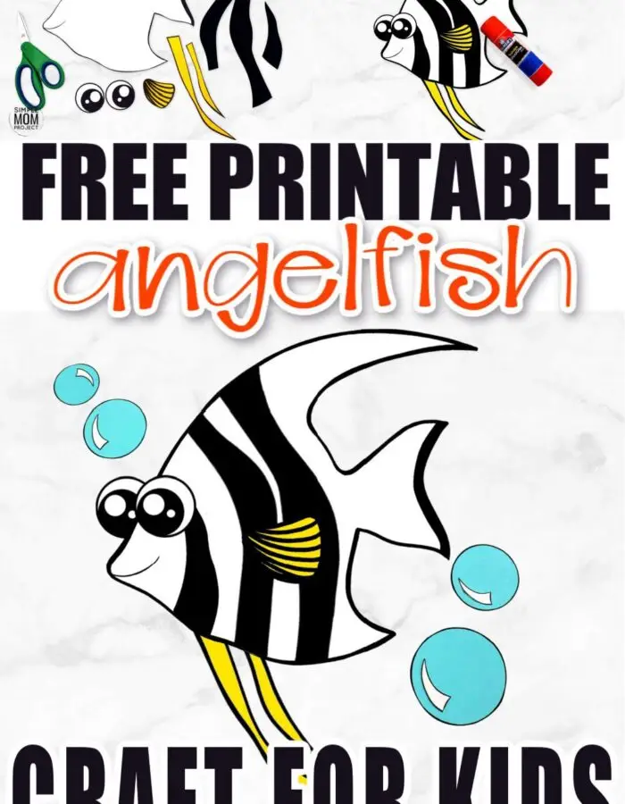 Planning an ocean theme lesson plan? What about a trip to the aquarium? You'll want to snag up this free printable angelfish craft! He is especially a favorite of the preschooler and kindergarten classes although all kids will love making their own angelfish while they work within their ocean theme! #angelfish #angelfishcraft #oceananimals #oceananimalcrafts #SimpleMomProject