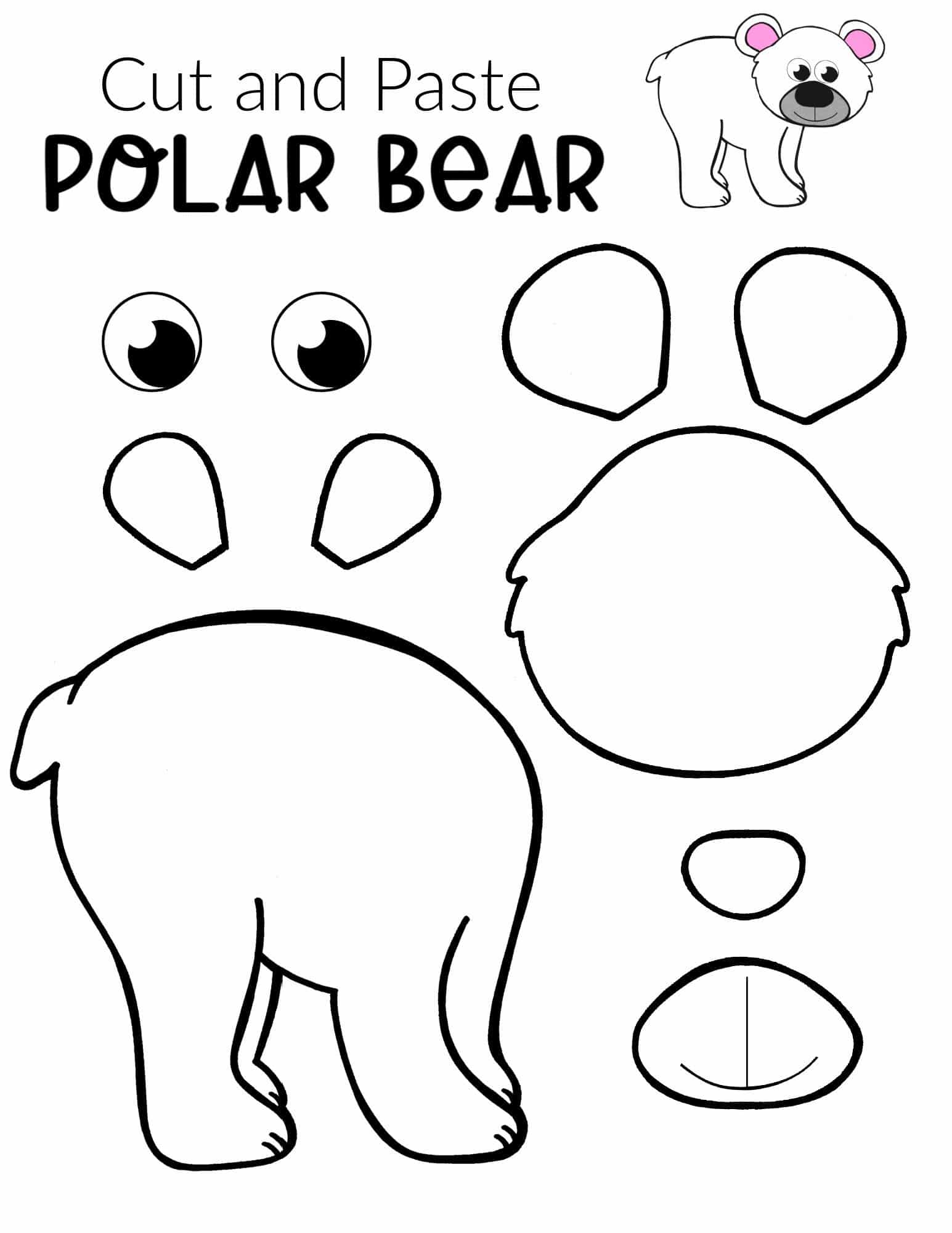Free Printable Arctic Polar Bear Craft for Kids Preschoolers and Toddlers