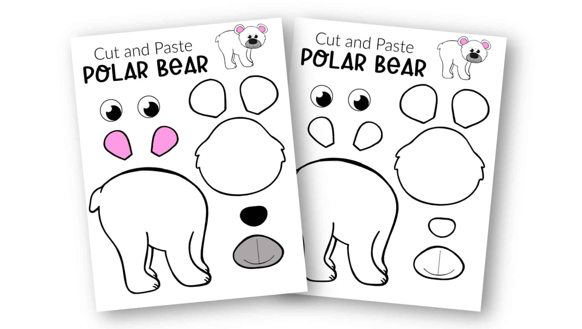 Free Printable Arctic Polar Bear Craft for Kids Preschoolers and Toddlers