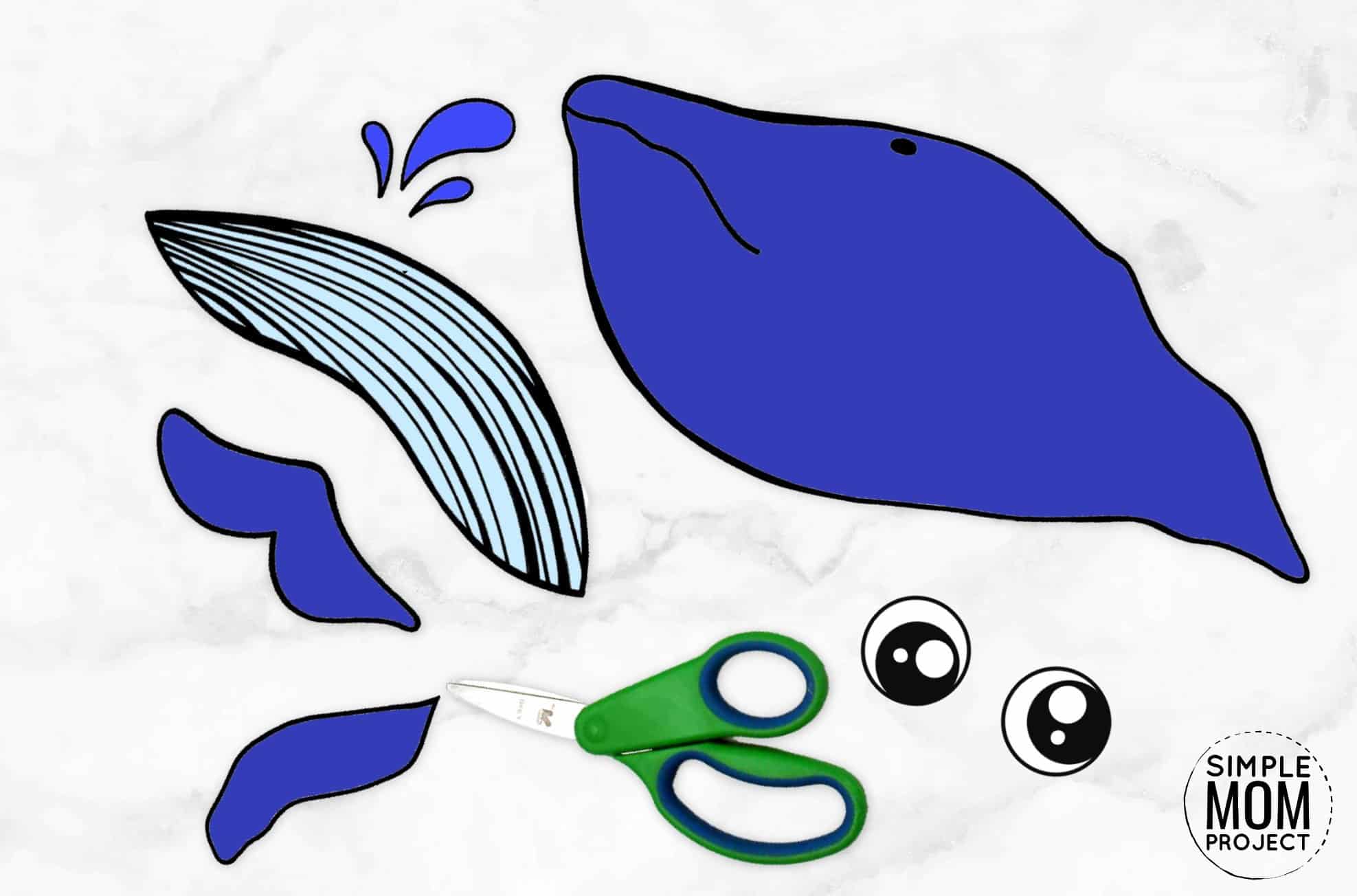 Free Printable Blue Whale Craft Ocean Animal Craft for Kids, preschoolers and toddlers