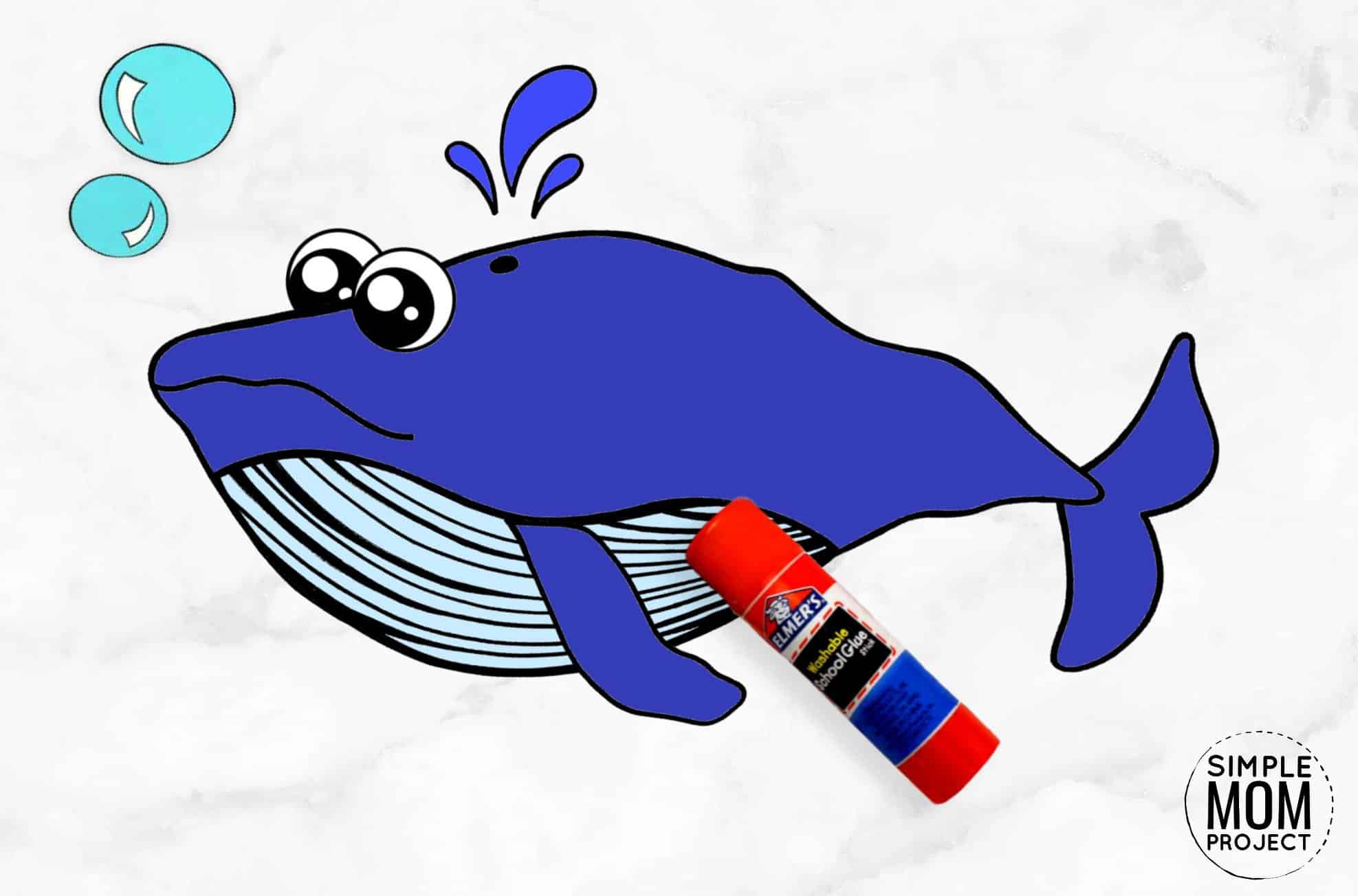 Free Printable Blue Whale Craft Ocean Animal Craft for Kids, preschoolers and toddlers